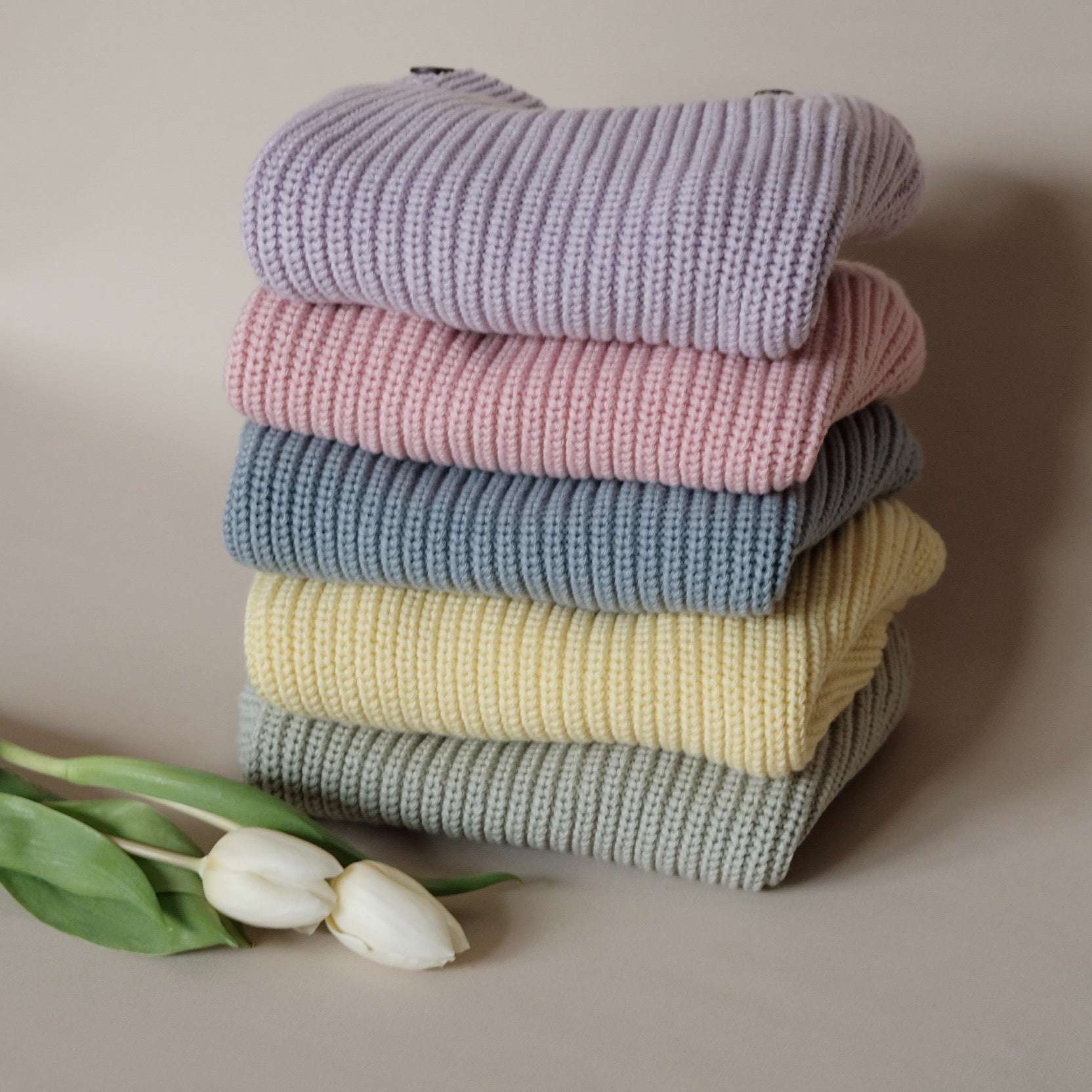 Organic Oversize Knit Pulli - Dusty Blue - Image 5