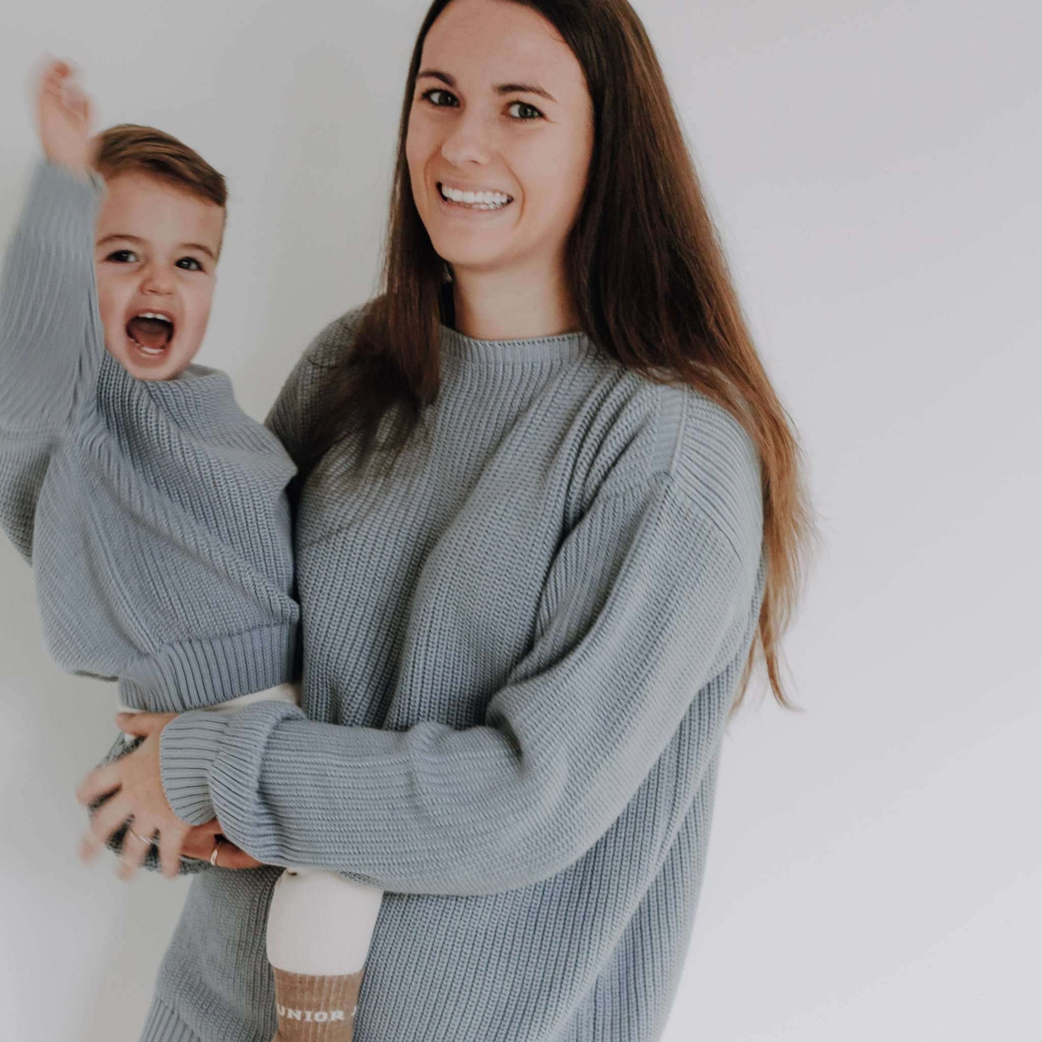 Organic Knit Pulli - MUM - Dusty Blue - SALE - OVERSIZE FIT - Image 3