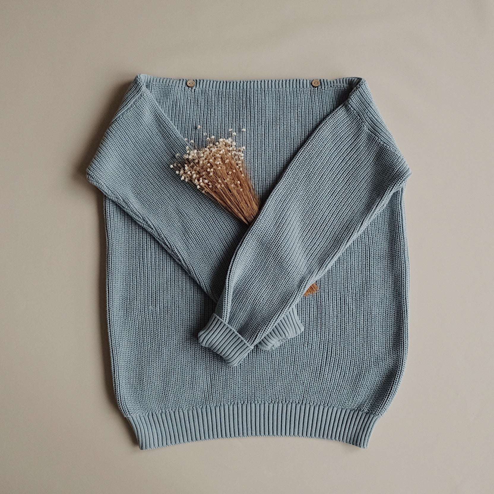 Organic Knit Pulli - MUM - Dusty Blue - SALE - OVERSIZE FIT - Image 8