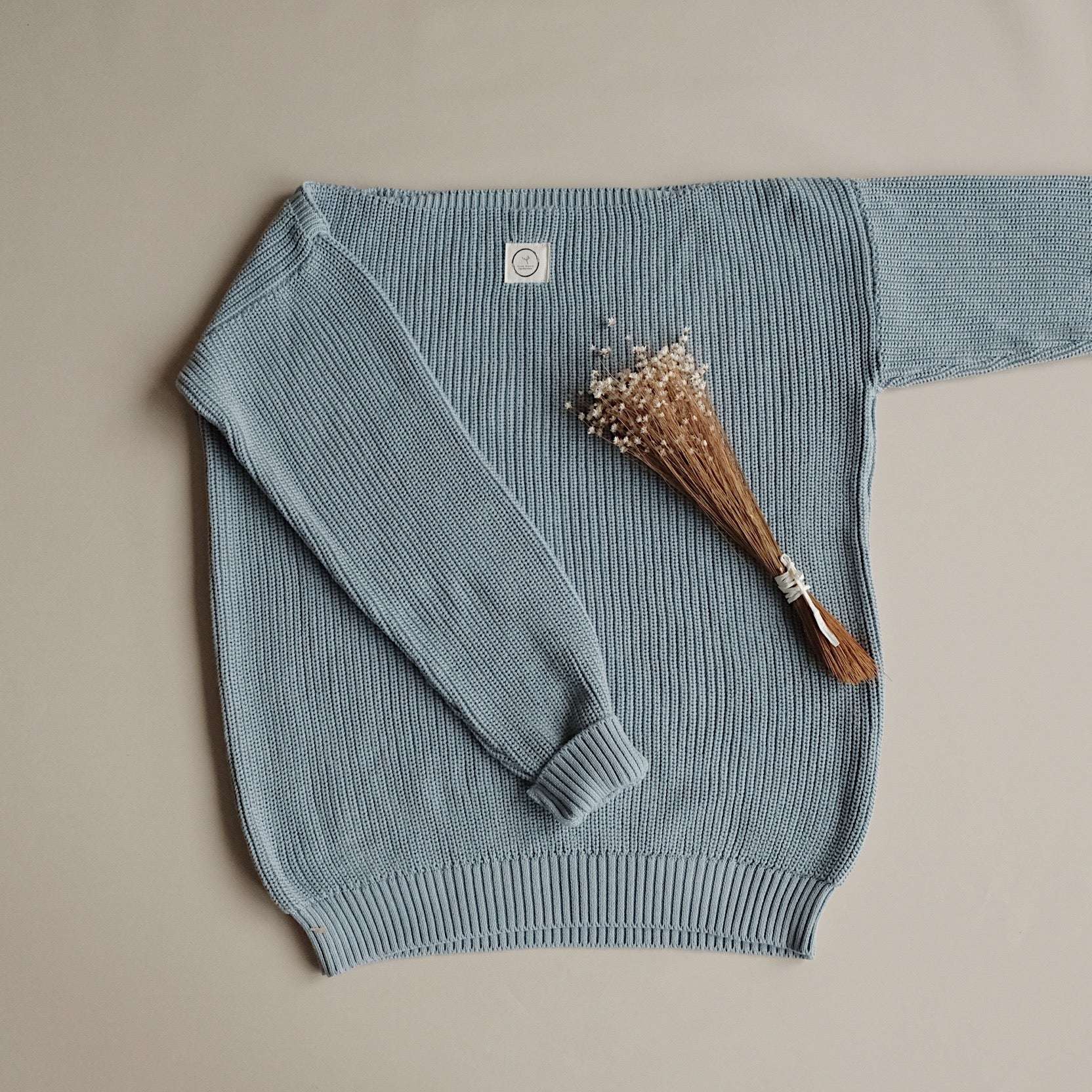 Organic Knit Pulli - MUM - Dusty Blue - SALE - OVERSIZE FIT - Image 9