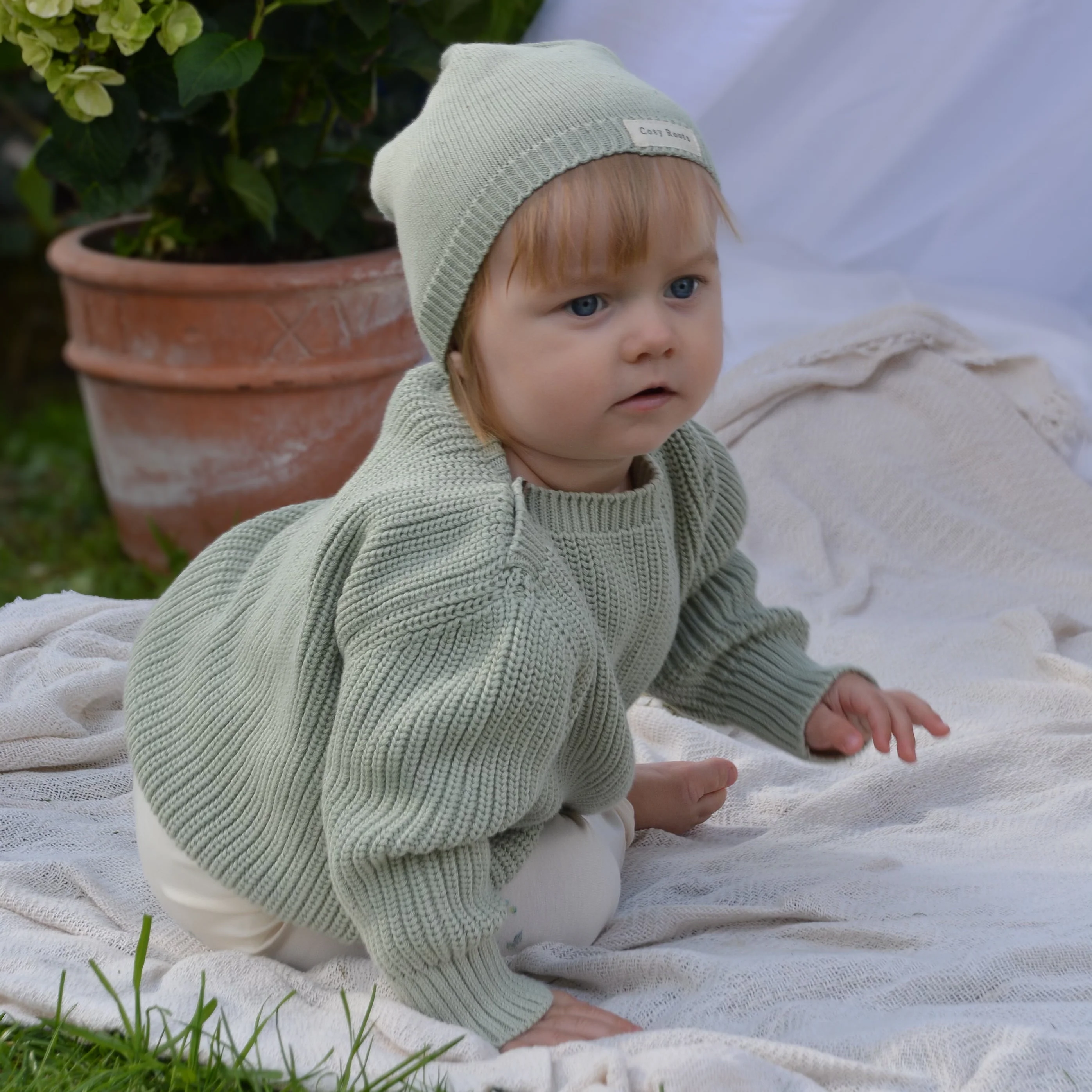 Organic Oversize Knit Pulli - Seagrass - Image 11