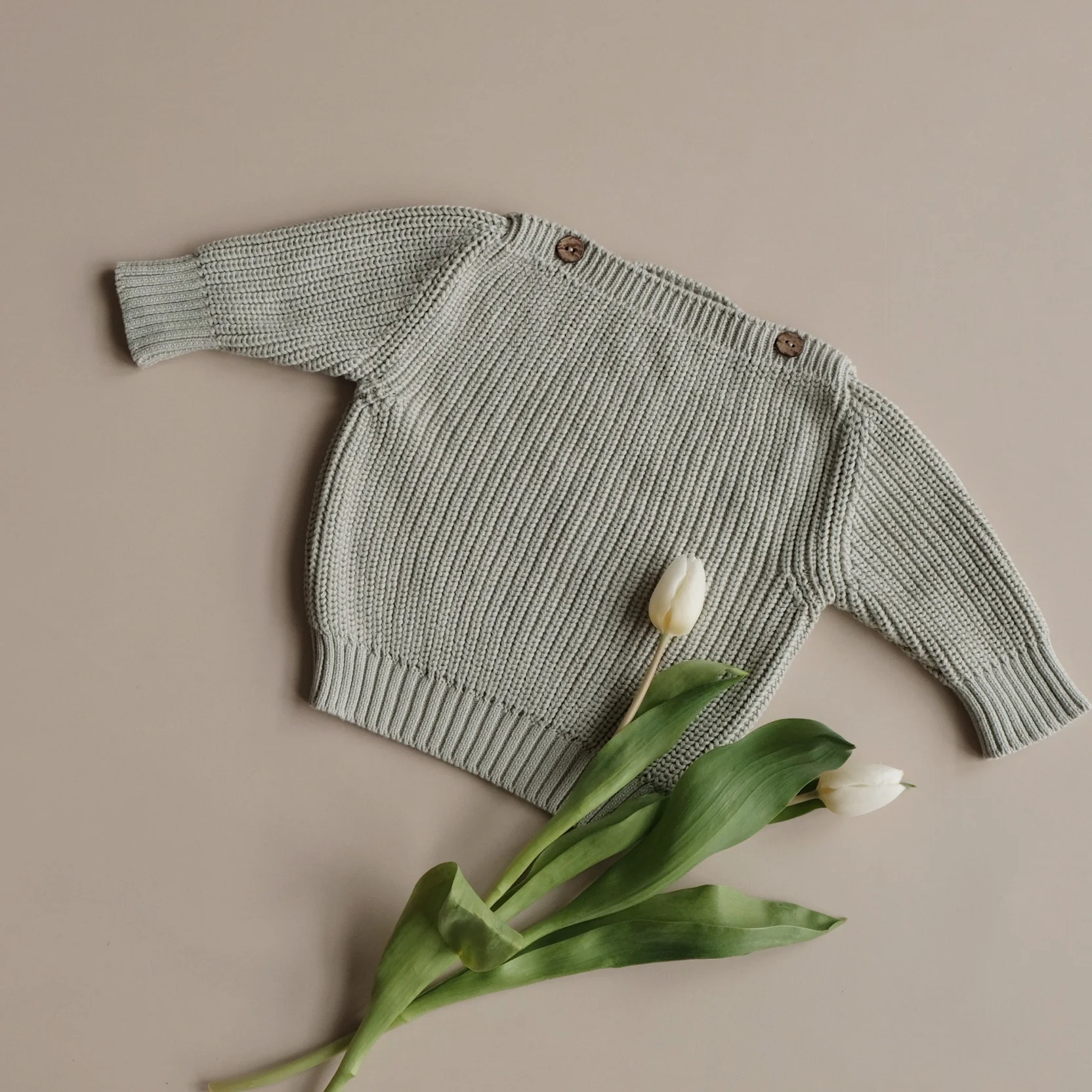 Organic Oversize Knit Pulli - Seagrass - Image 13