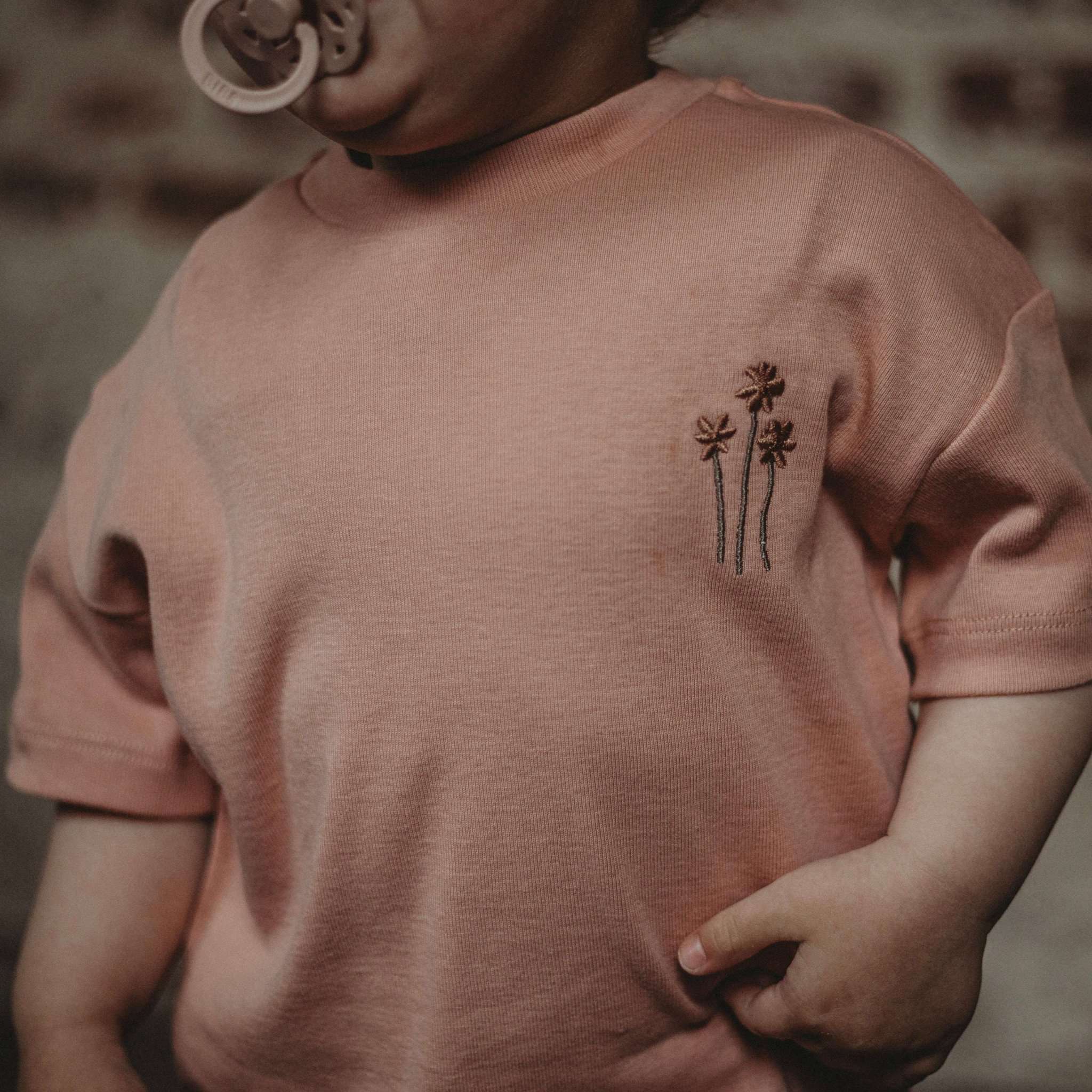Organic Oversize Shirt - Dusty Rose Flower - SALE - Image 10