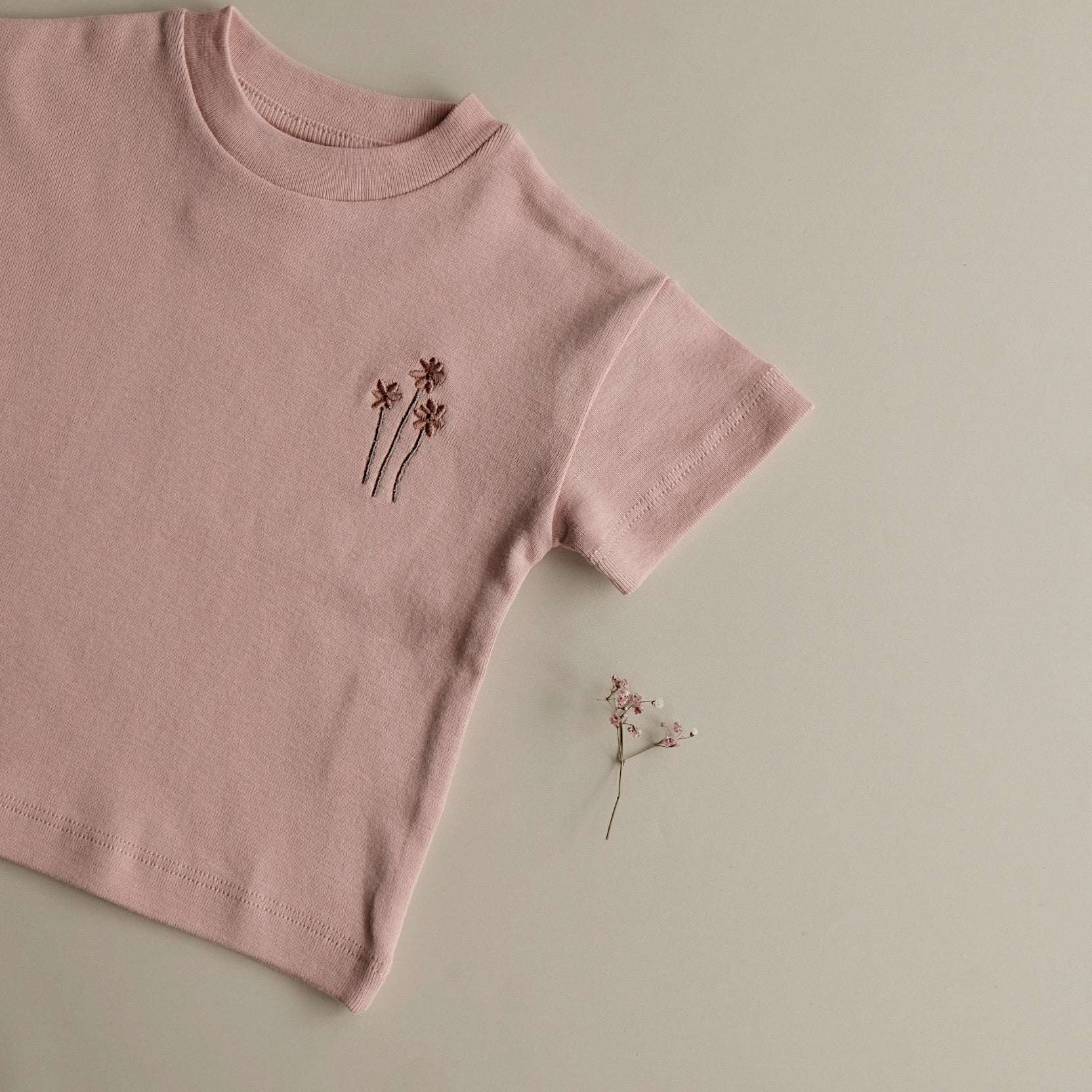 Organic Oversize Shirt - Dusty Rose Flower - SALE - Image 6