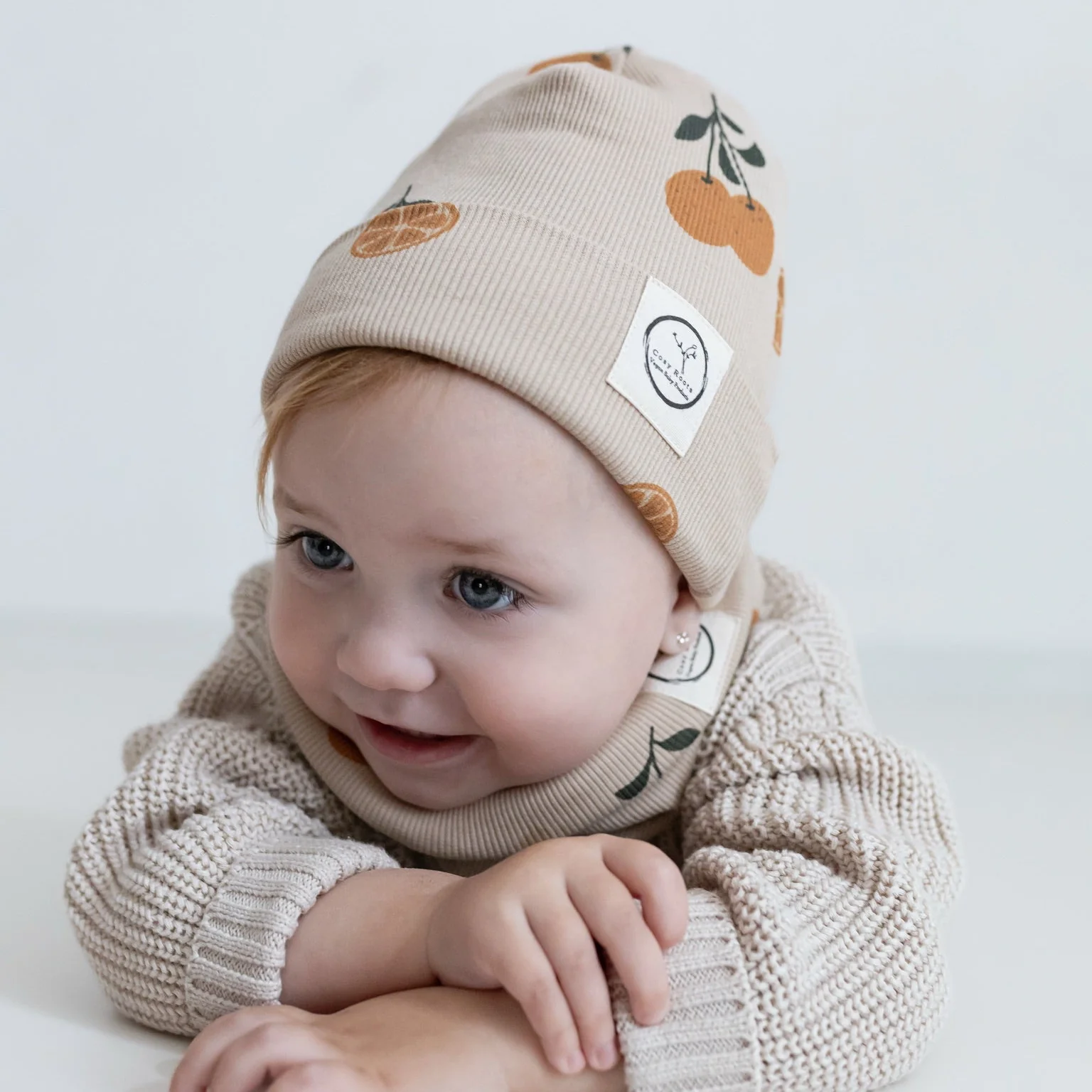 Organic Rib Beanie - Little Orange - Image 5