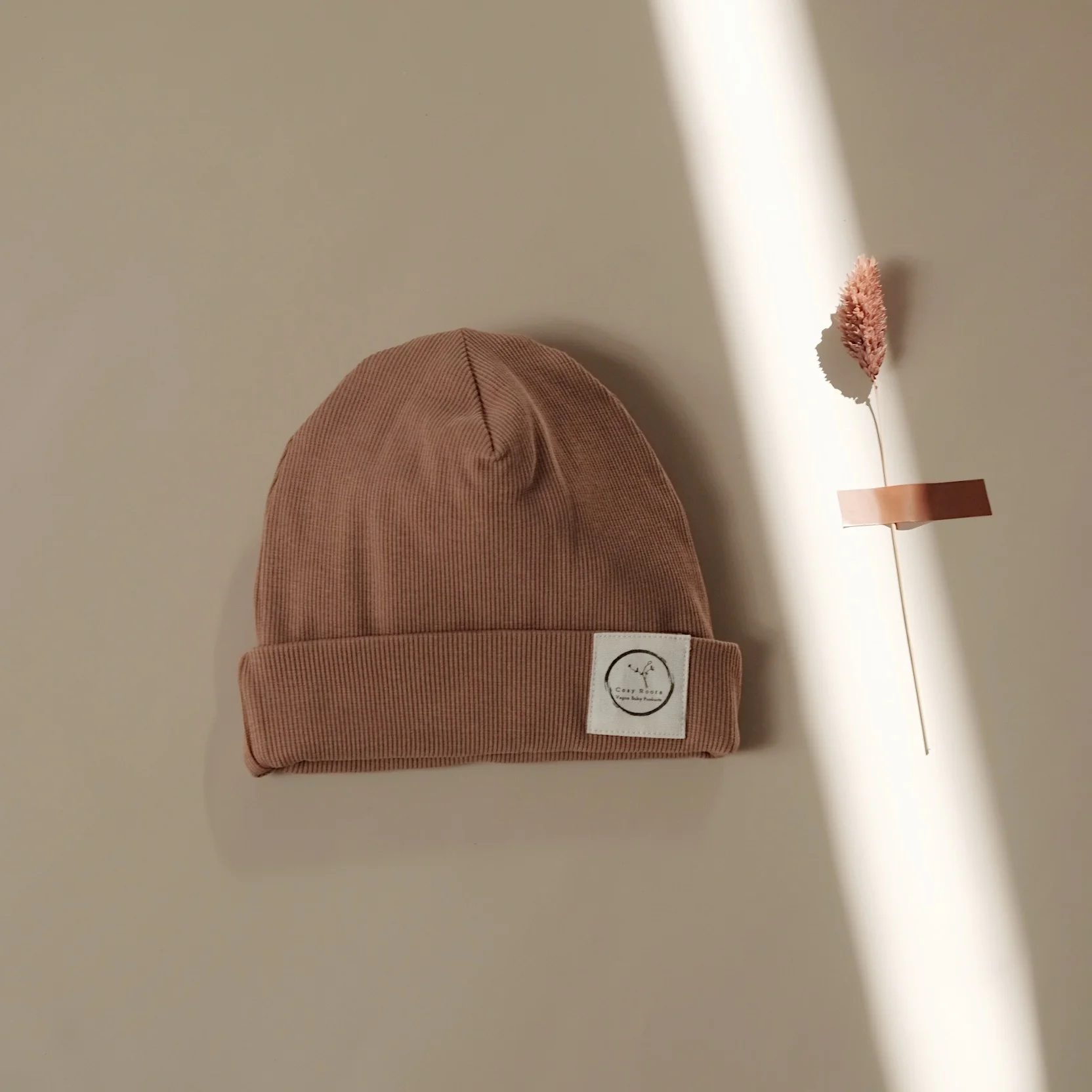 Organic Rib Beanie - Walnut - S A L E - Image 13