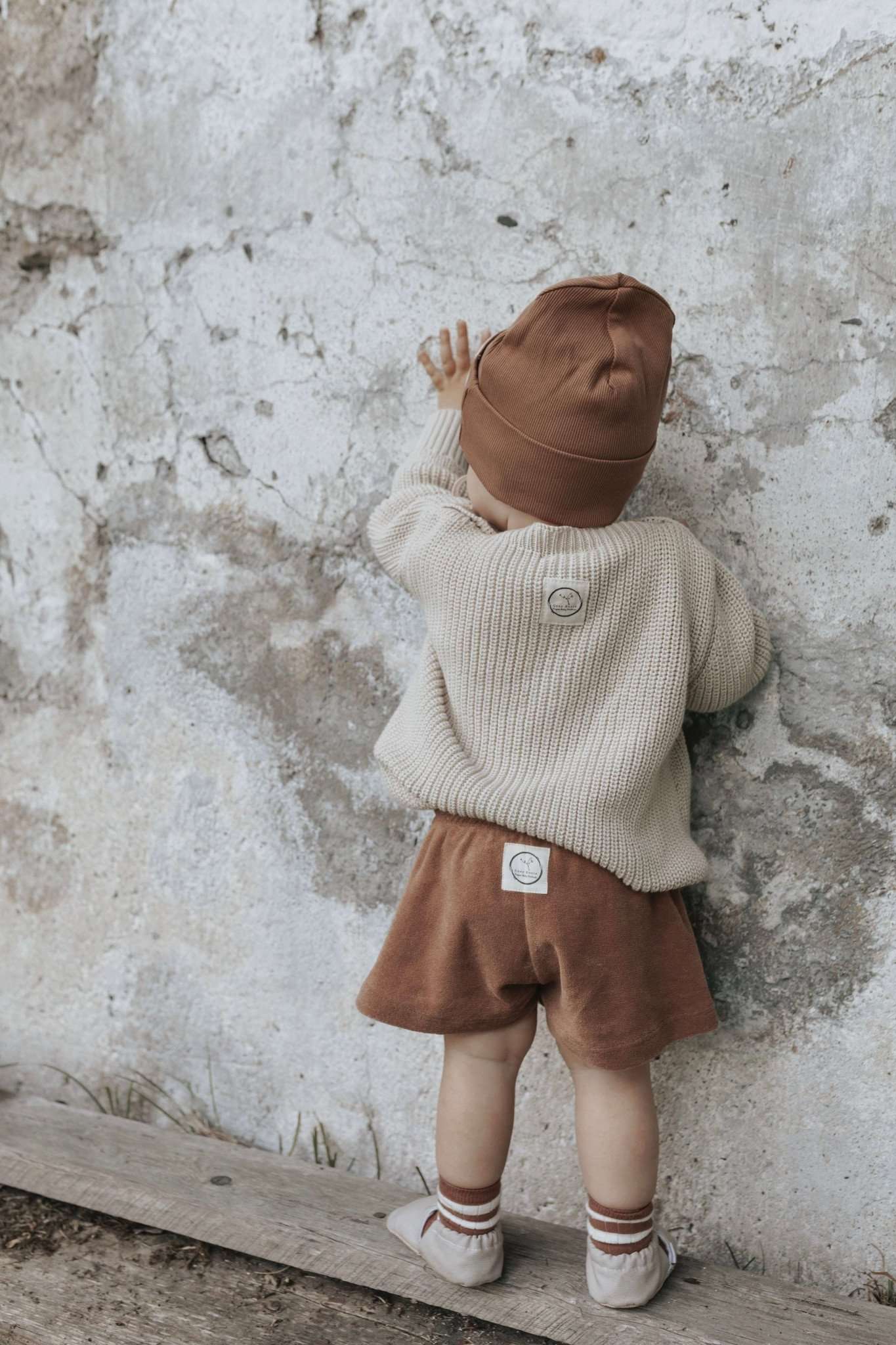 Organic Rib Beanie - Walnut - S A L E - Image 3