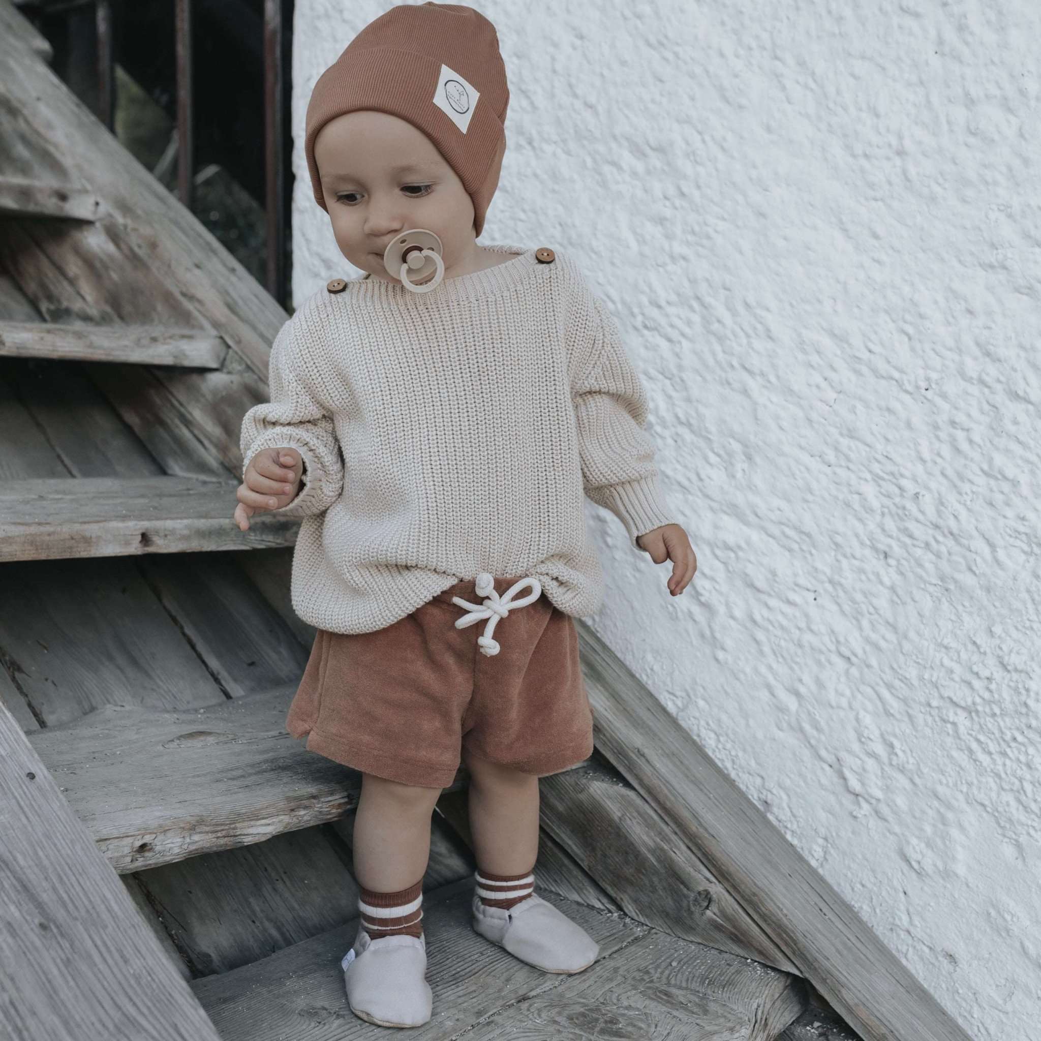 Organic Rib Beanie - Walnut - S A L E - Image 5