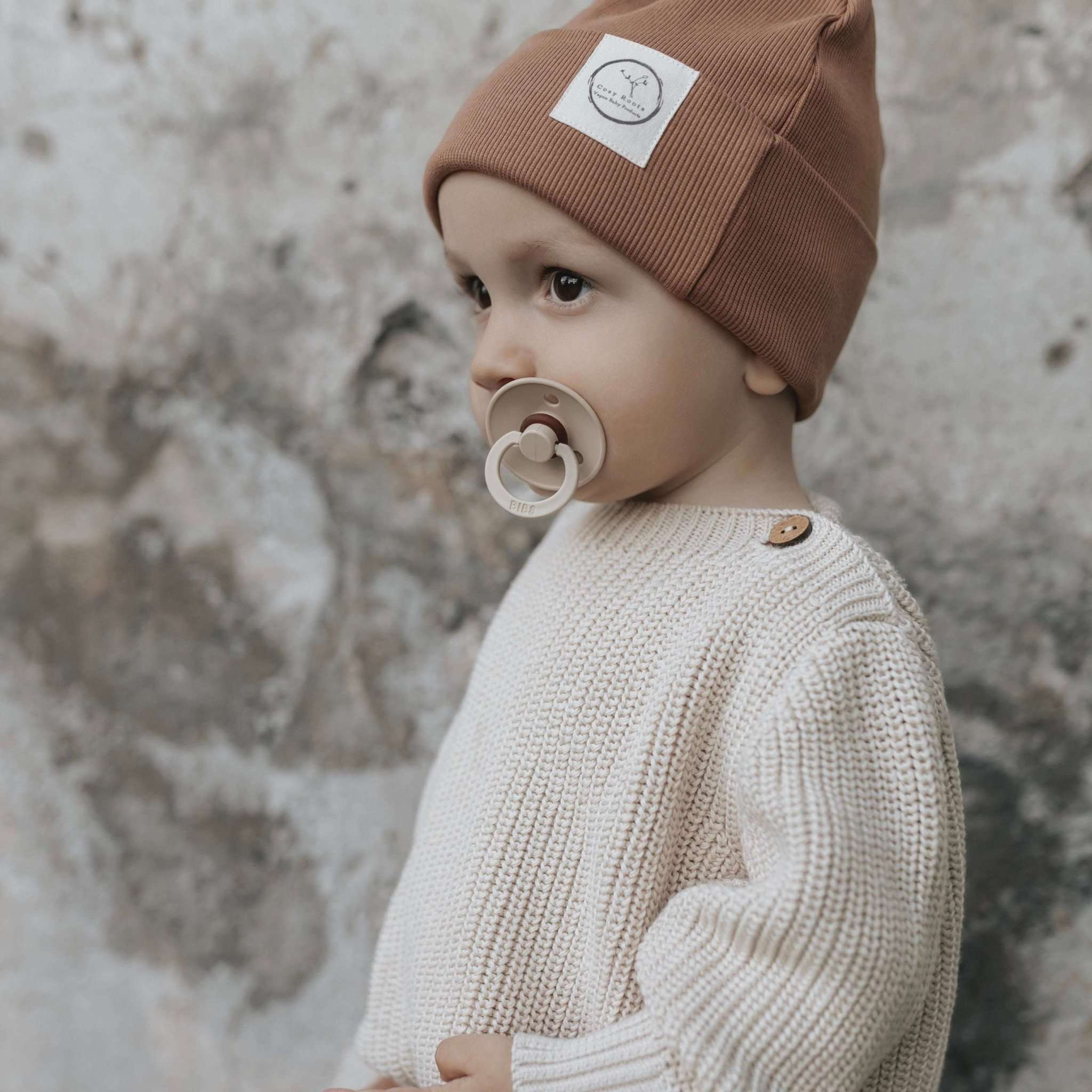 Organic Rib Beanie - Walnut - S A L E - Image 7