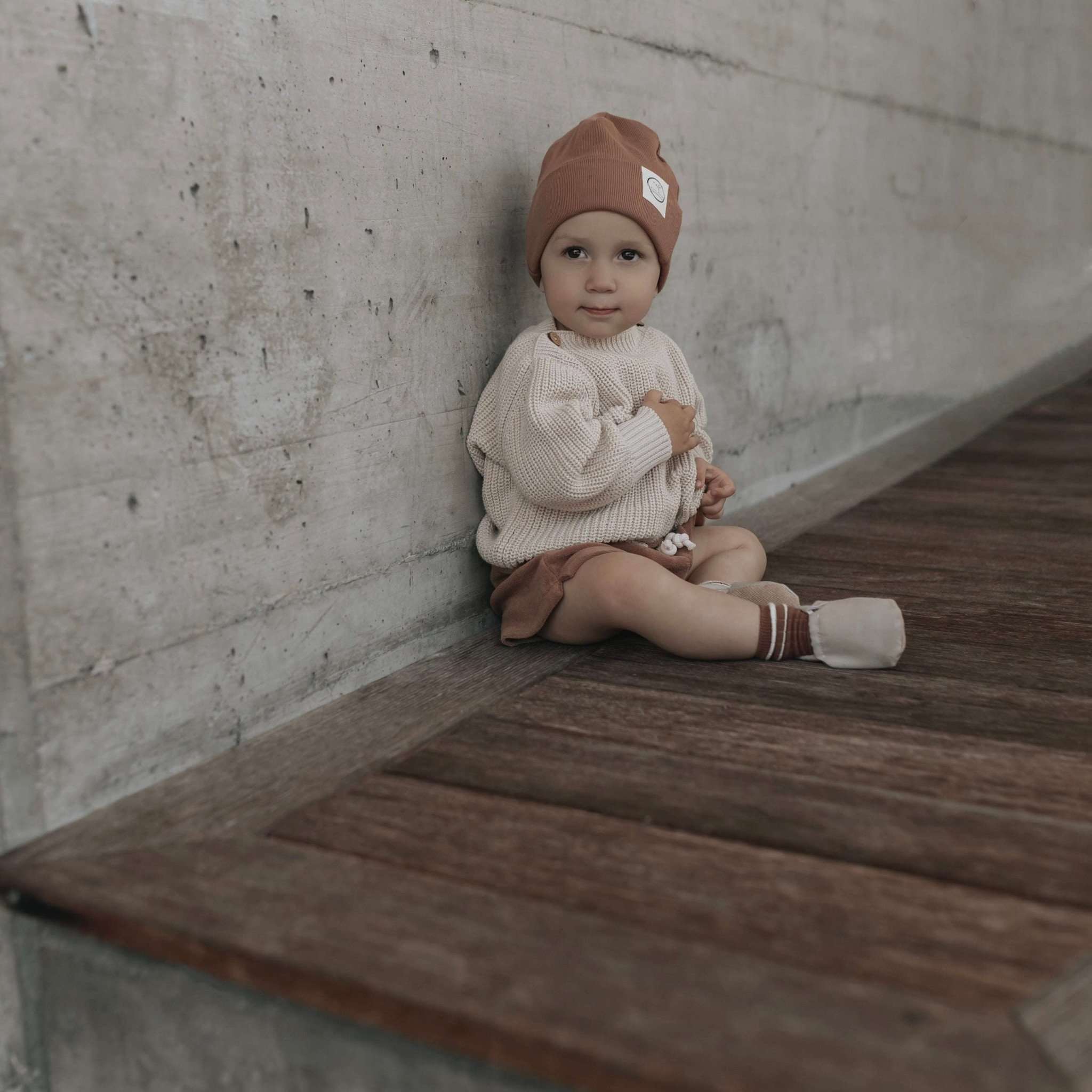 Organic Rib Beanie - Walnut - S A L E - Image 8
