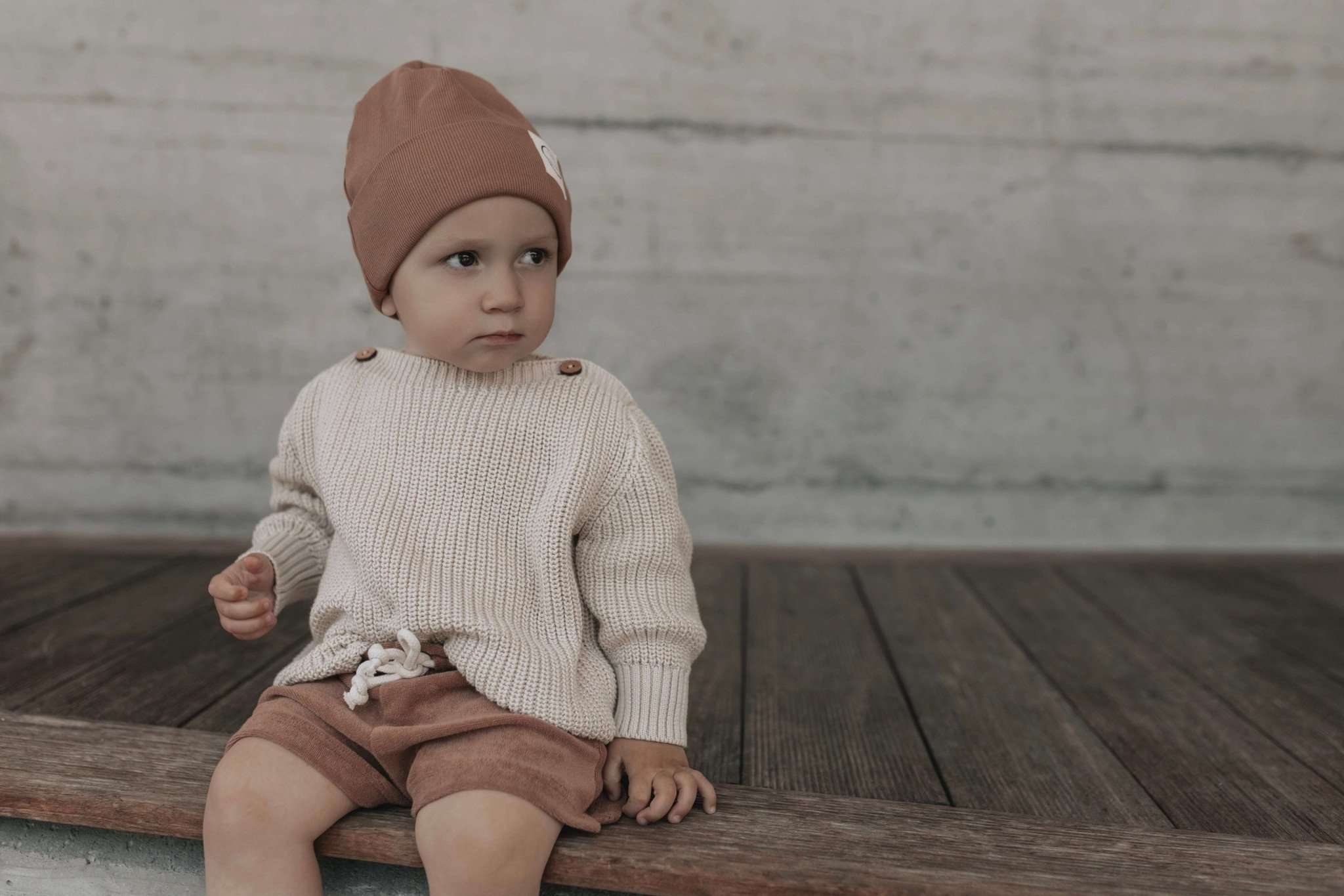 Organic Rib Beanie - Walnut - S A L E - Image 9