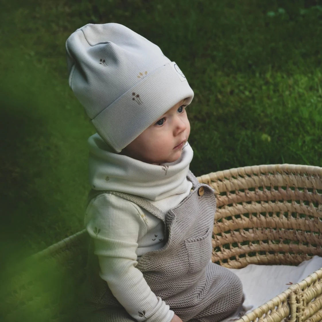 Organic Rib Beanie - Wildflowers - Image 4
