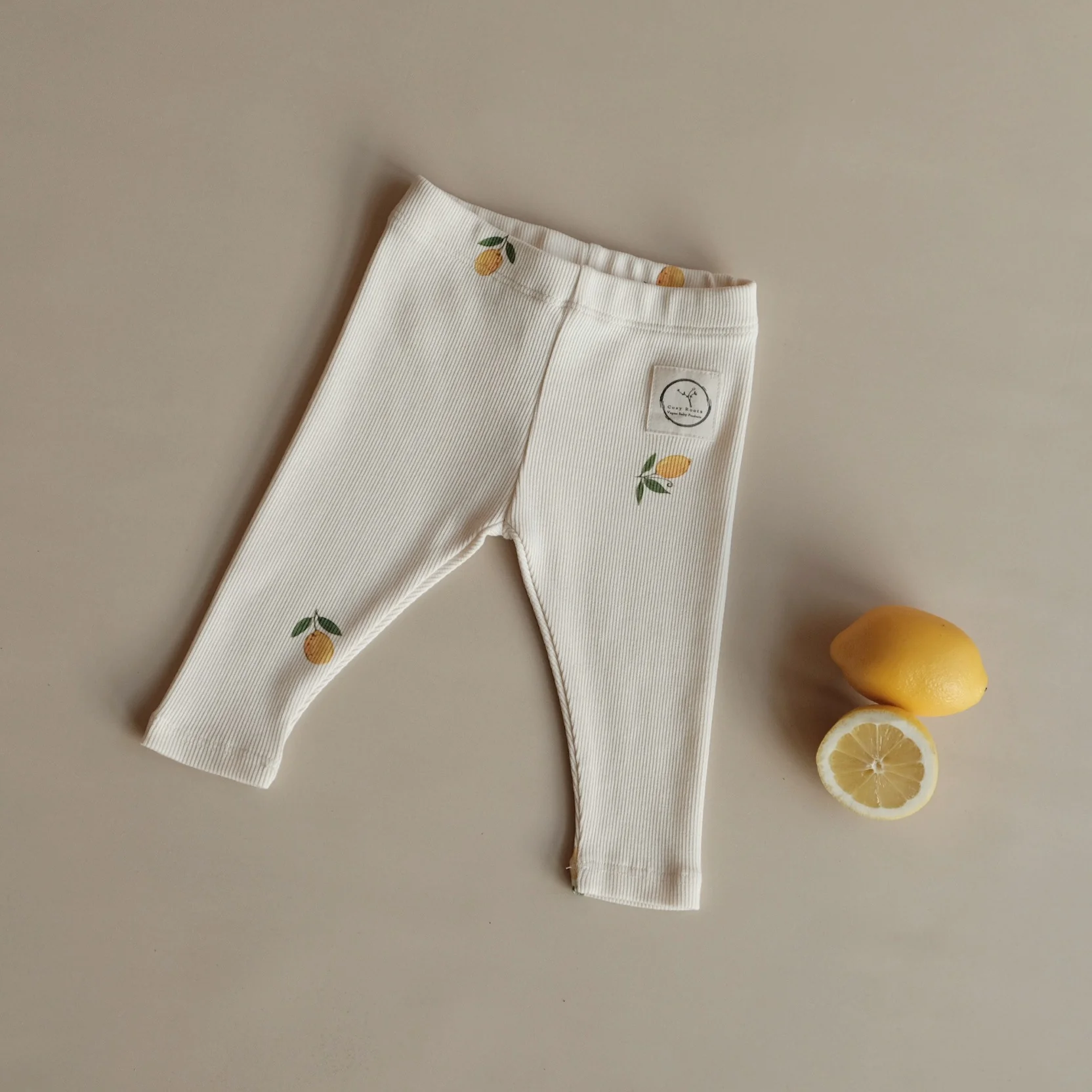 Organic Rib Leggings - Pure Lemon - Image 4
