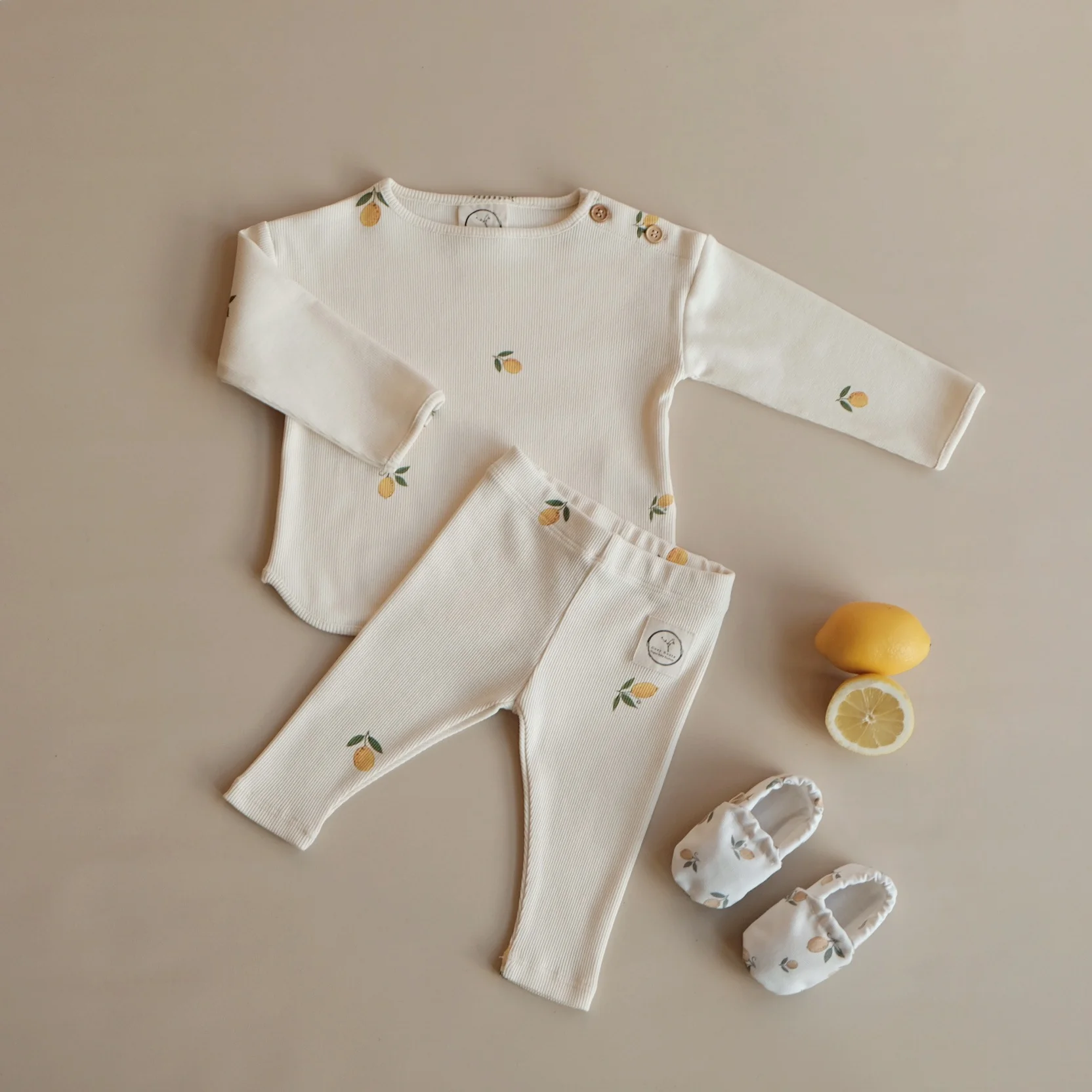 Organic Rib Leggings - Pure Lemon - Image 5