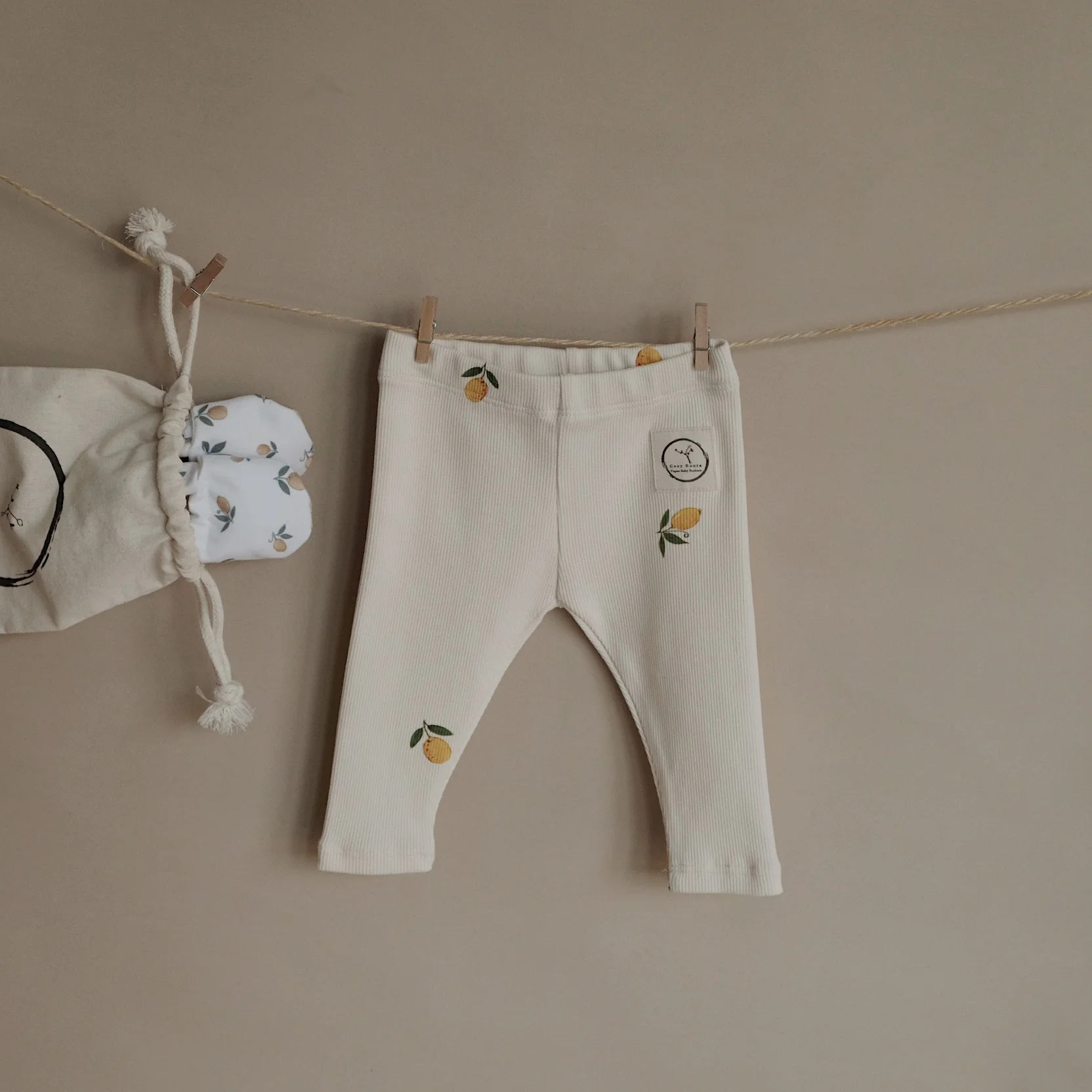 Organic Rib Leggings - Pure Lemon - Image 6