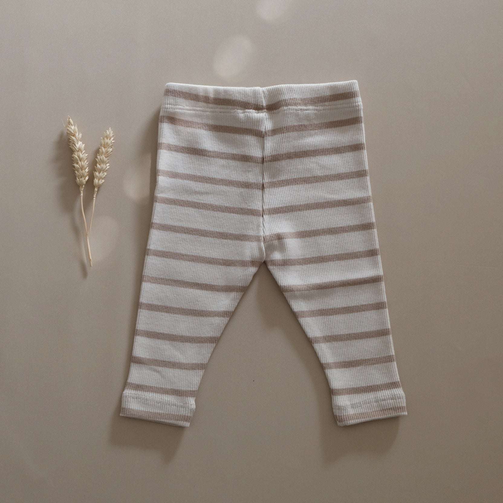 Organic Rib Leggings - Caramel Striped - Image 16