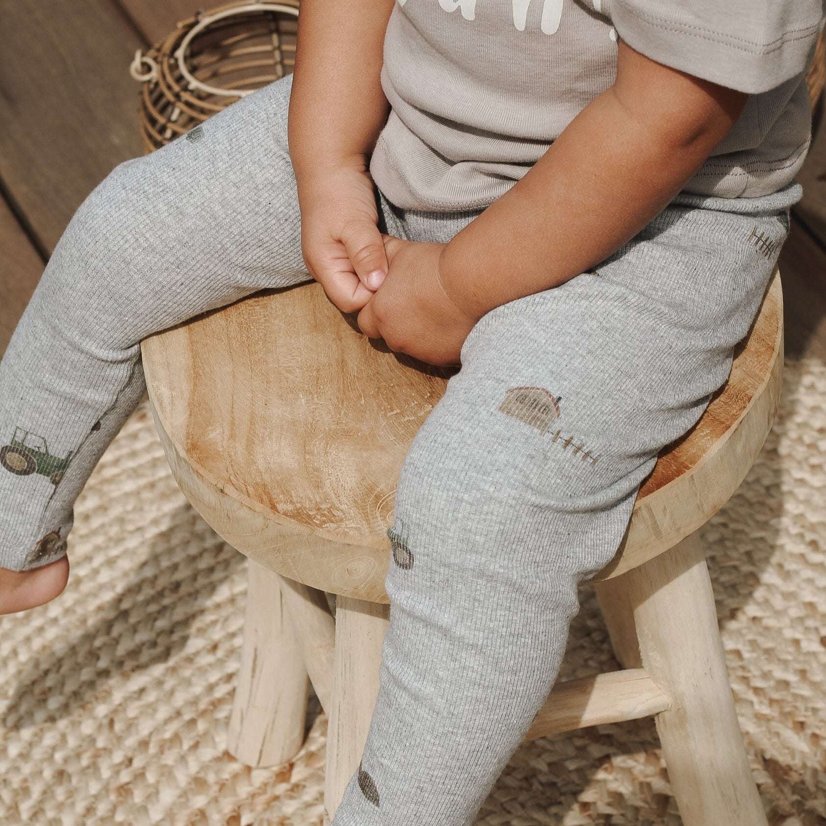 Organic Rib Leggings - Little Farm - SALE - Image 5