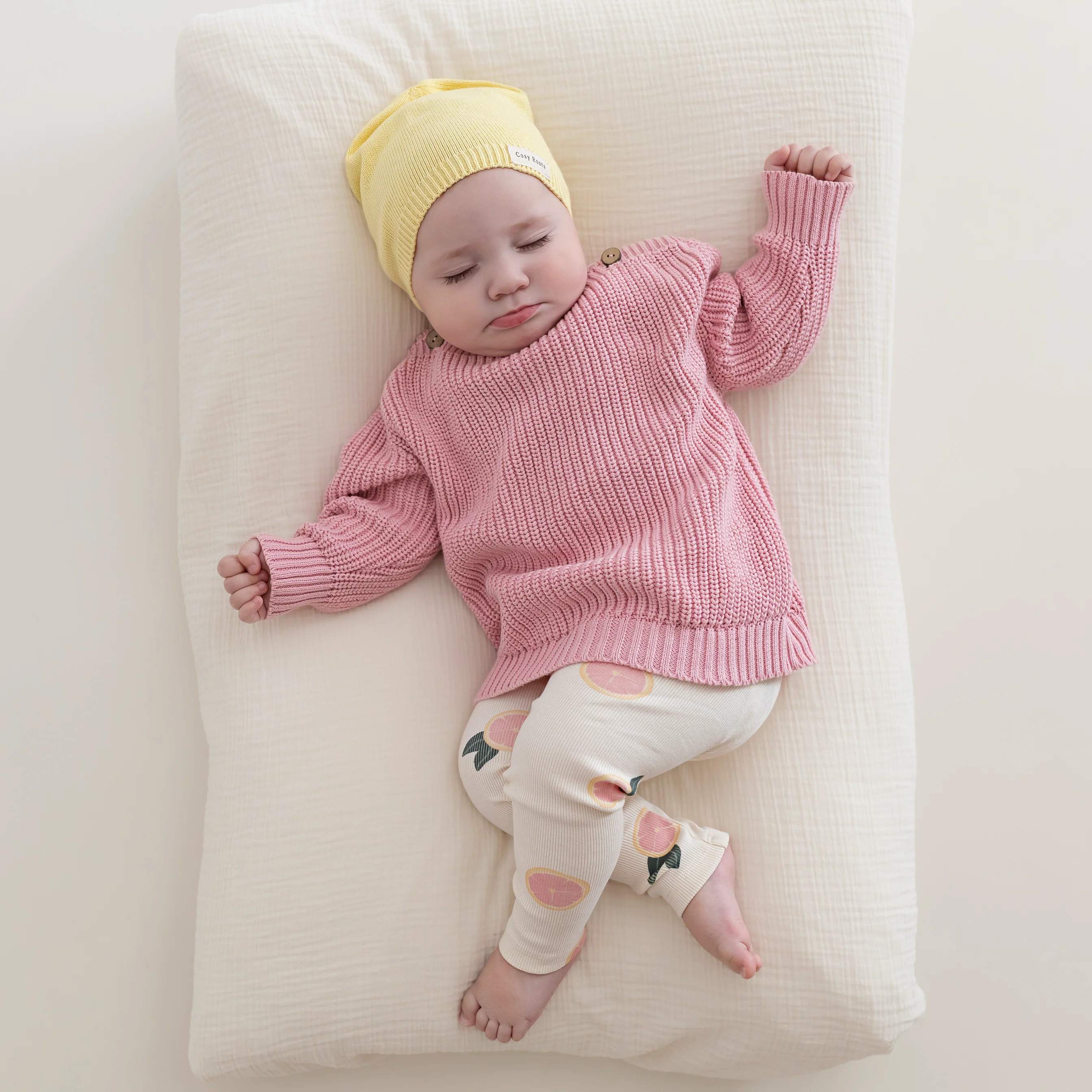Organic Rib Leggings - Little Grapefruits - Image 9