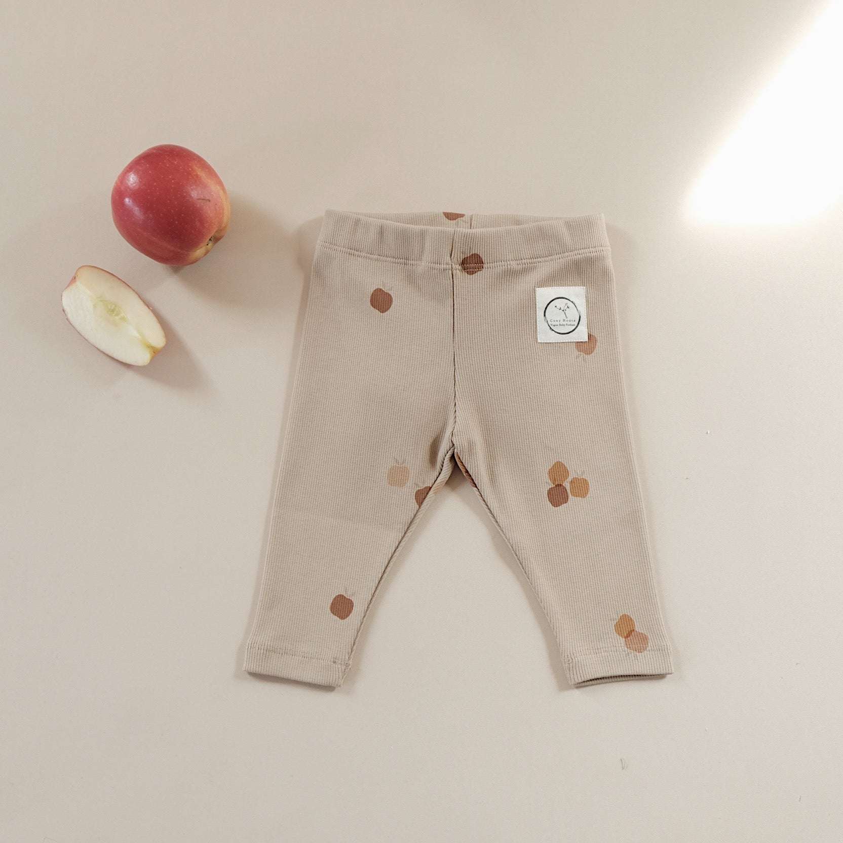 Organic Rib Leggings - Pure Apple - SALE - Image 3