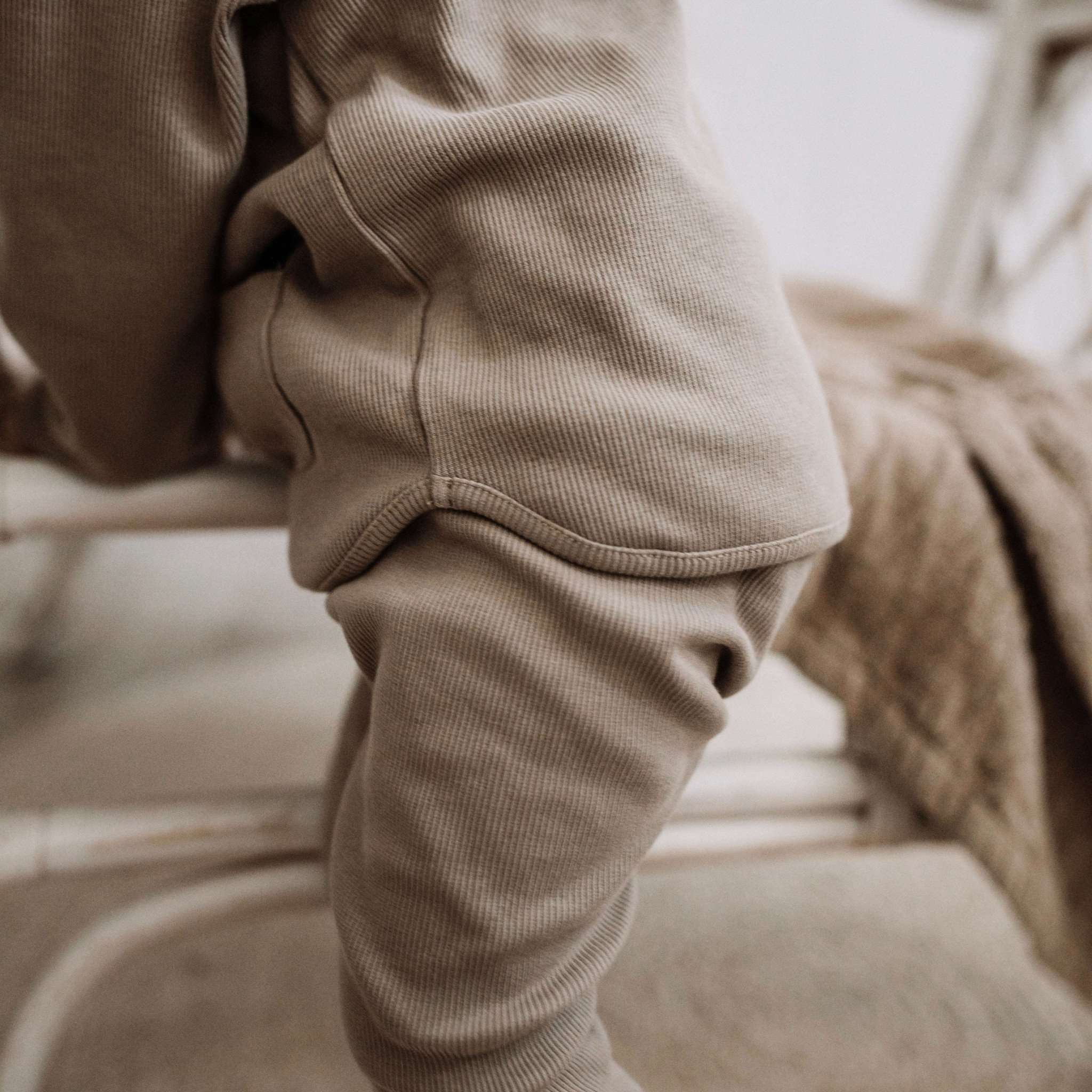 Organic Rib Leggings - Caramel - Image 4