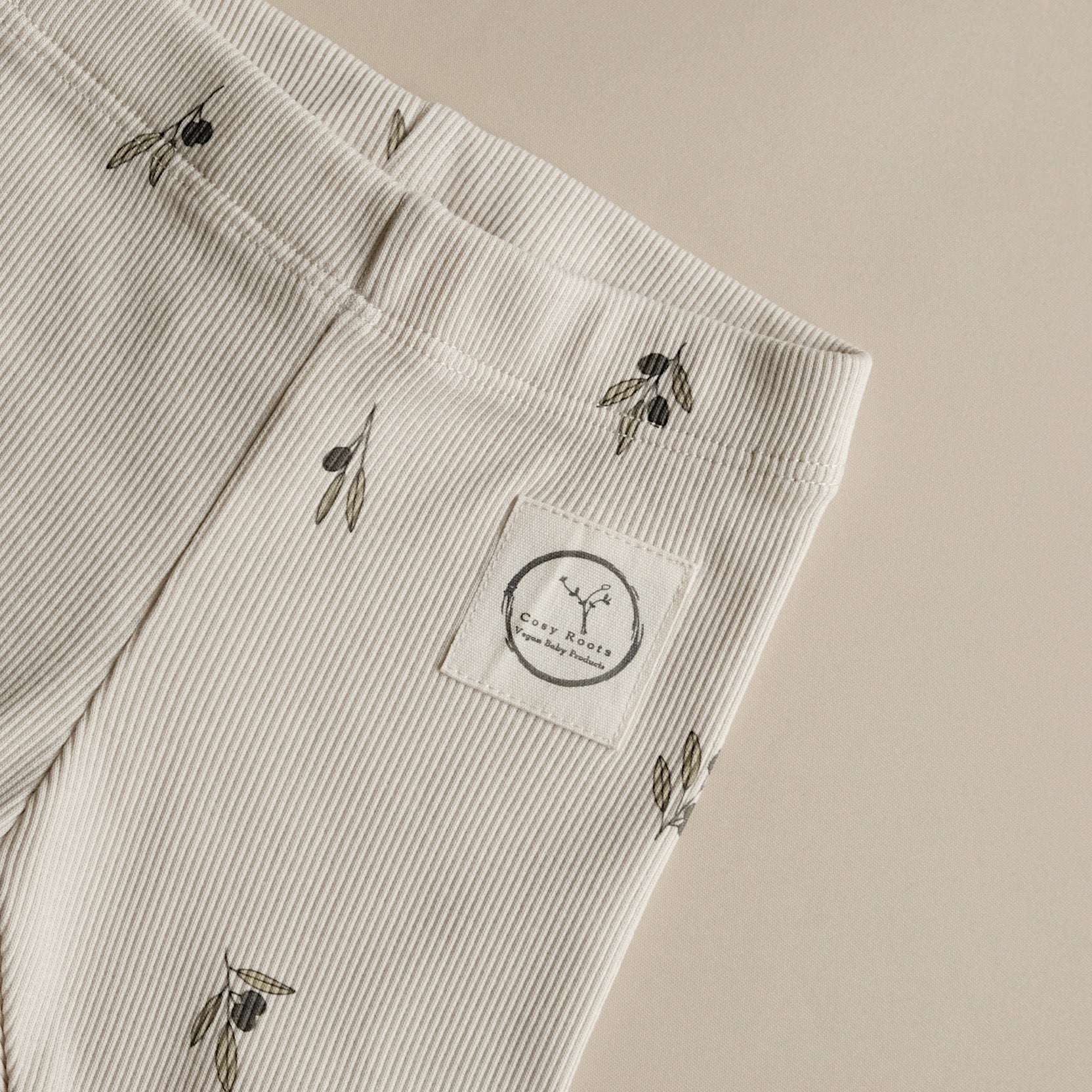 Organic Rib Leggings - Tiny Olives - Image 3