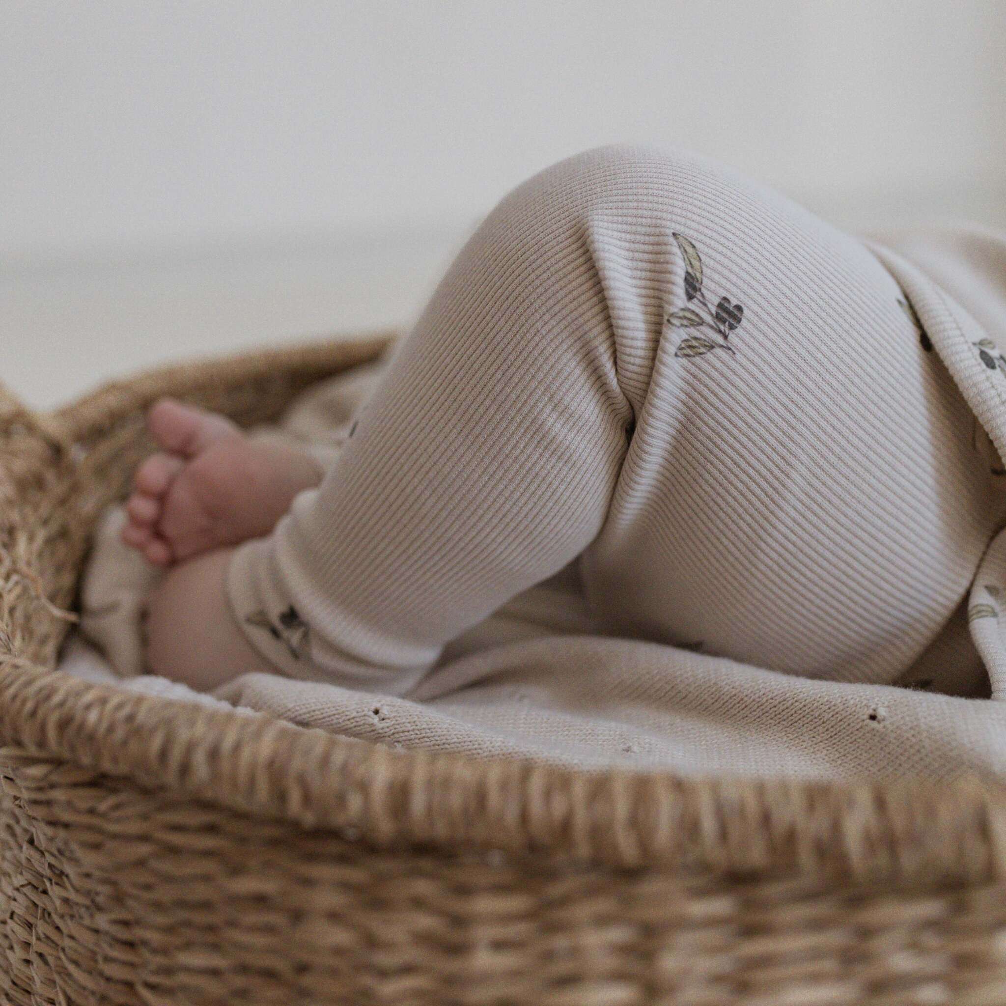 Organic Rib Leggings - Tiny Olives - Image 6