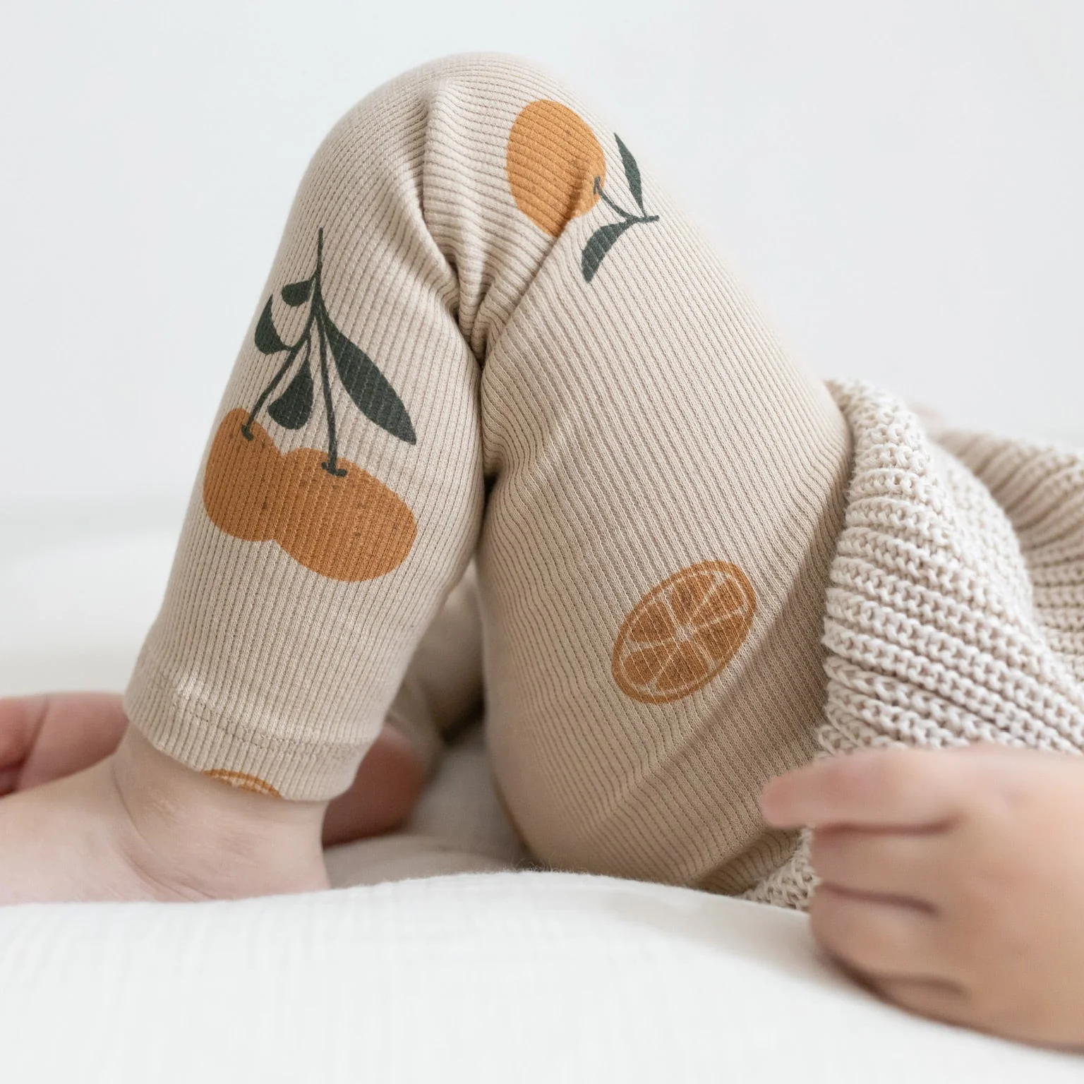 Organic Rib Leggings - Little Orange - Image 6