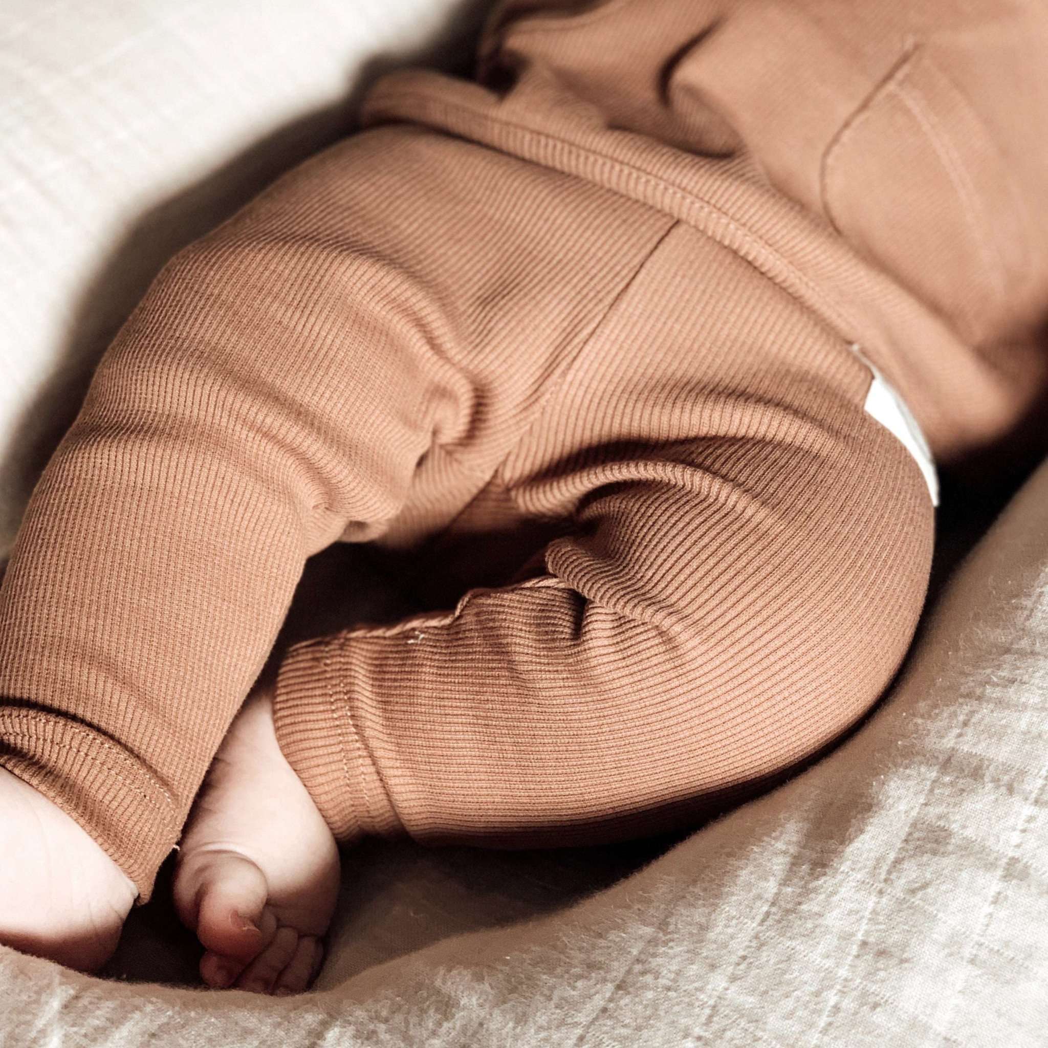 Organic Rib Leggings - Walnut - S A L E - Image 4