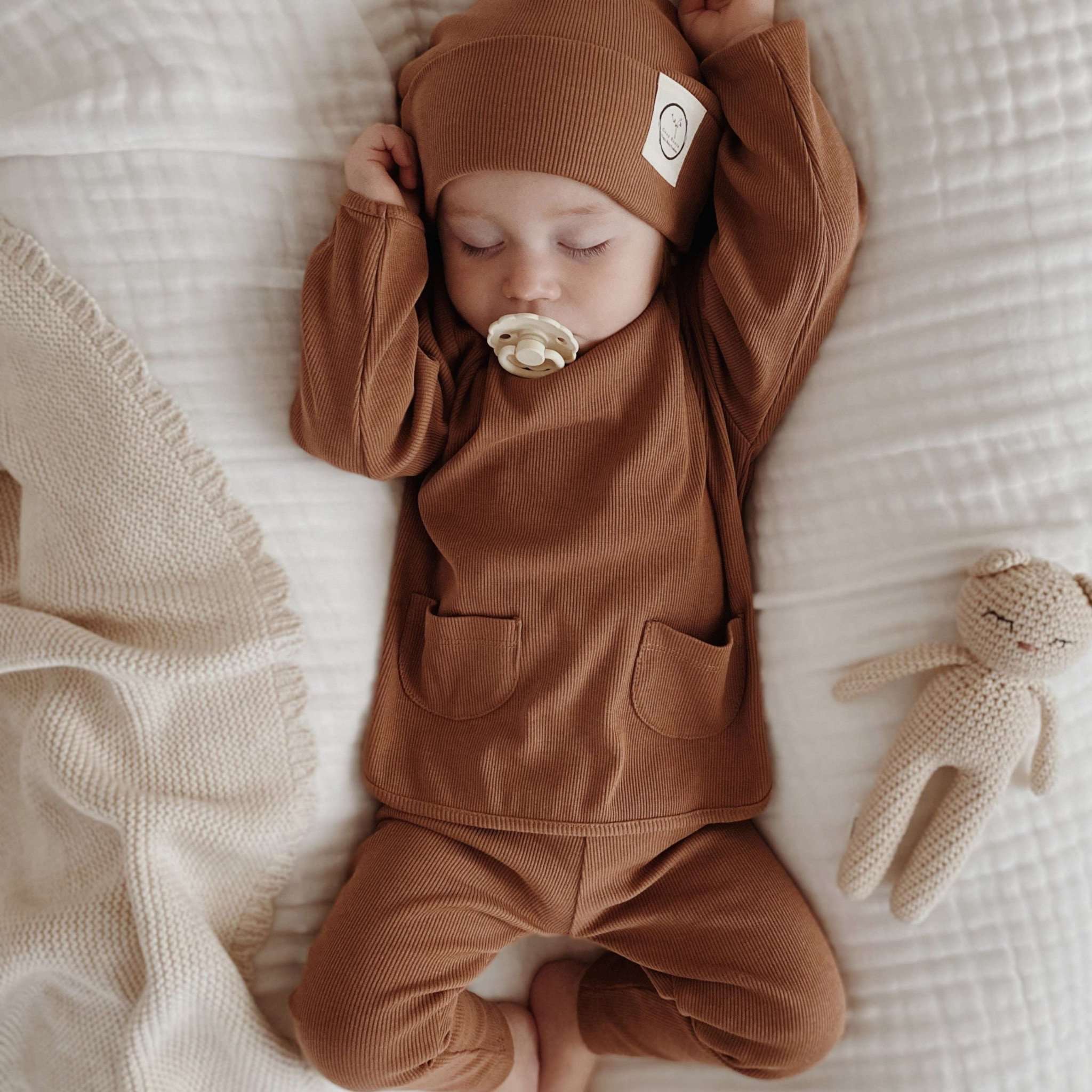 Organic Rib Leggings - Walnut - S A L E - Image 5