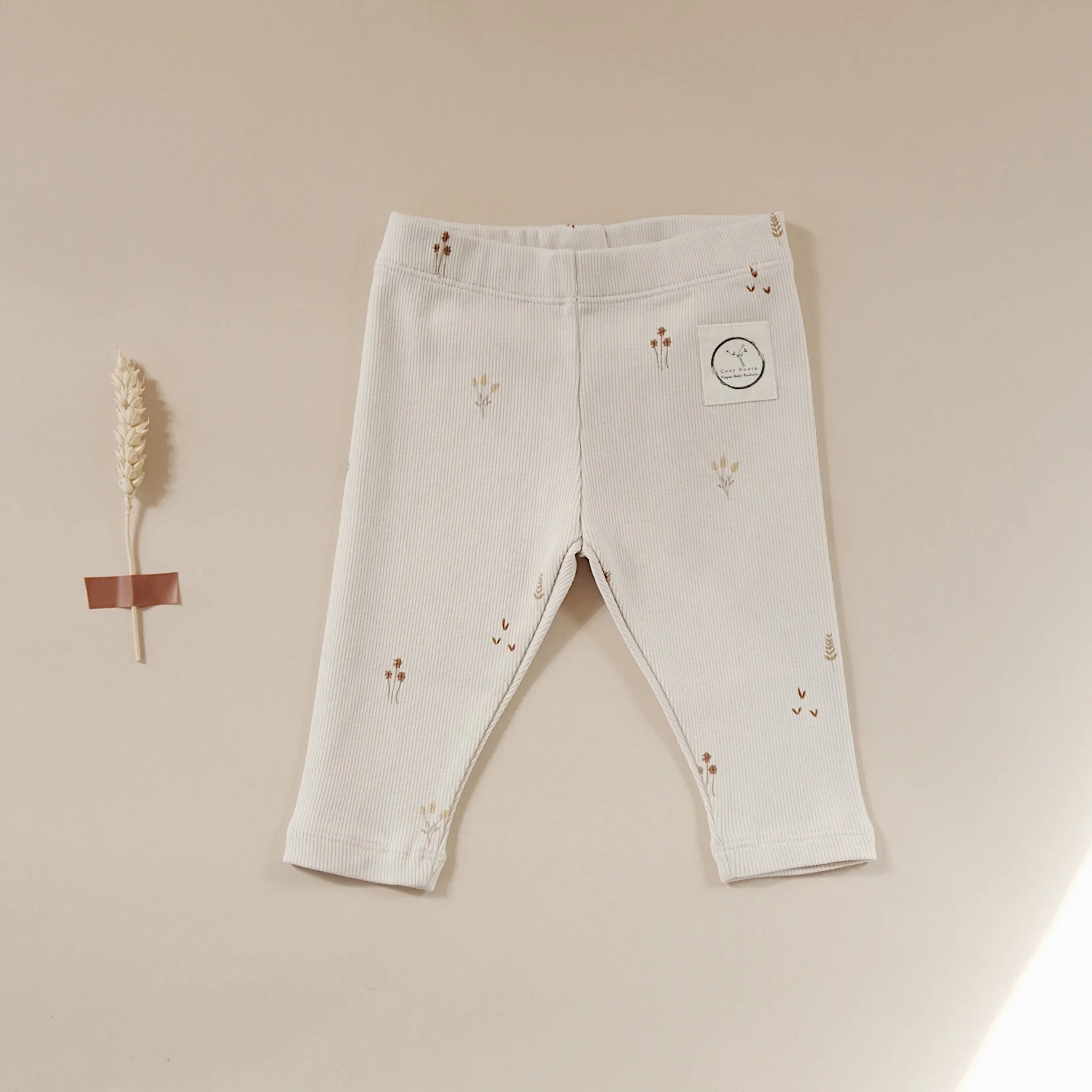 Organic Rib Leggings -Wildflowers - Image 3