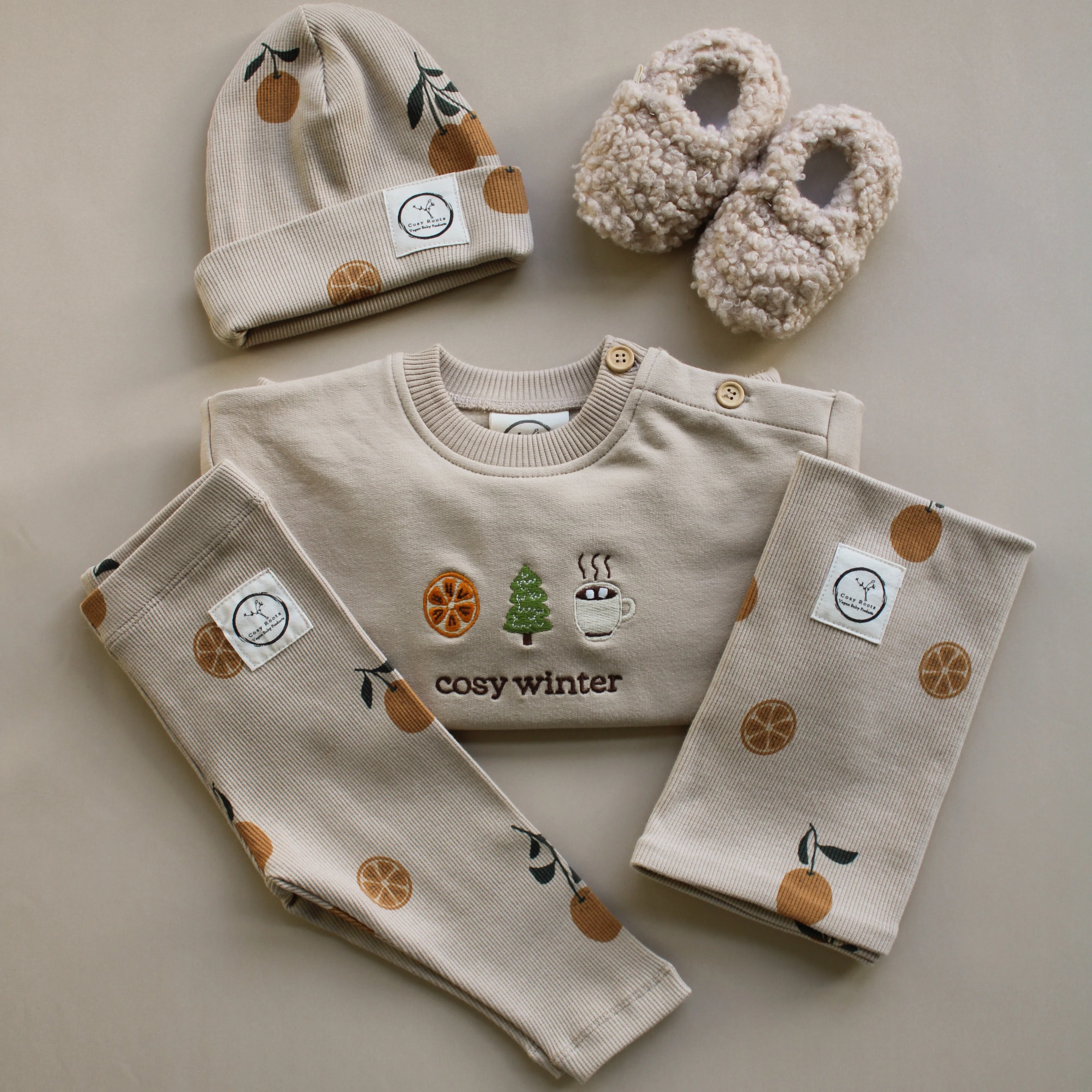 Organic Rib Beanie - Little Orange - Image 8