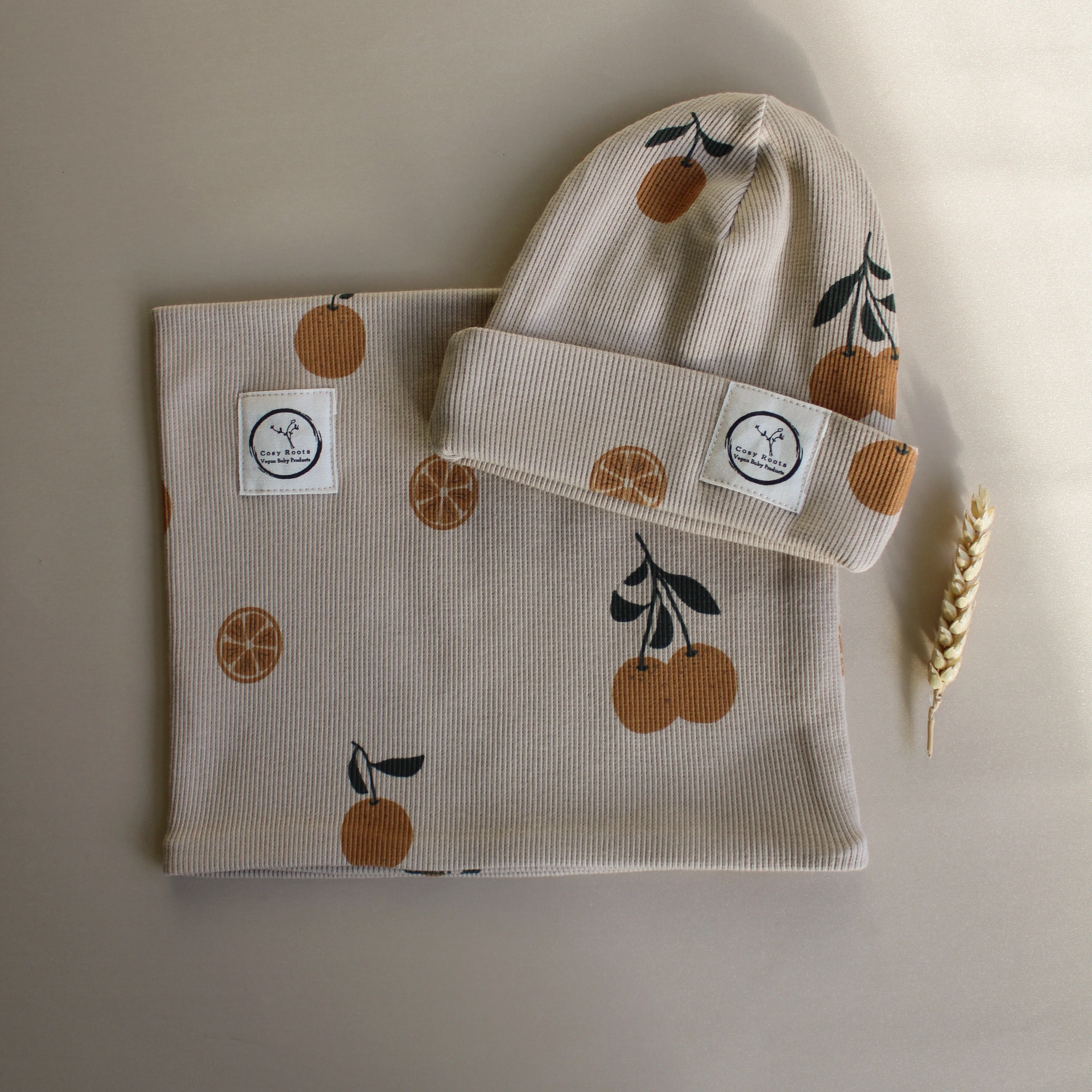Organic Rib Scarf - Little Oranges - Image 6