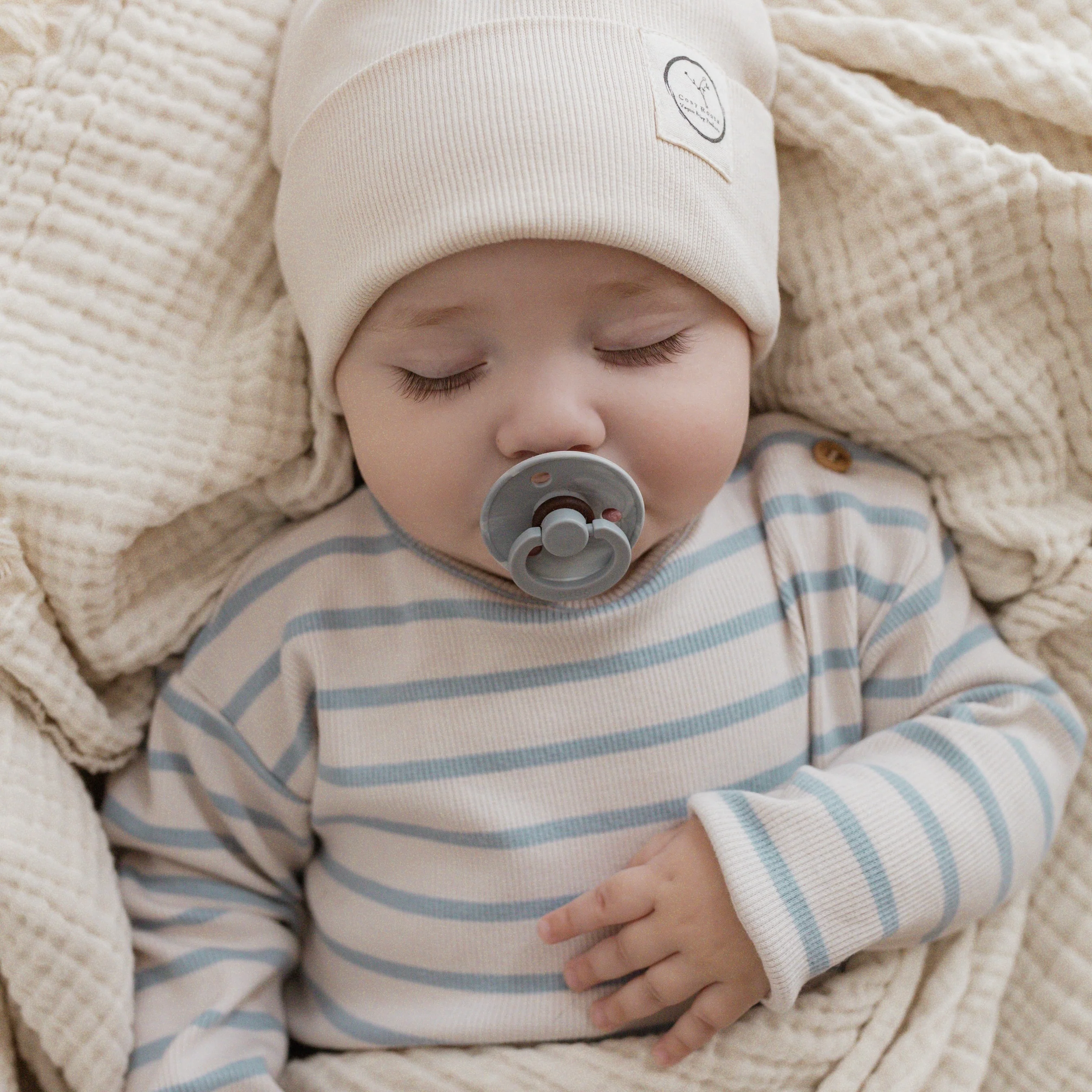 Organic Rib Sweatshirt - Blue Striped - Image 10