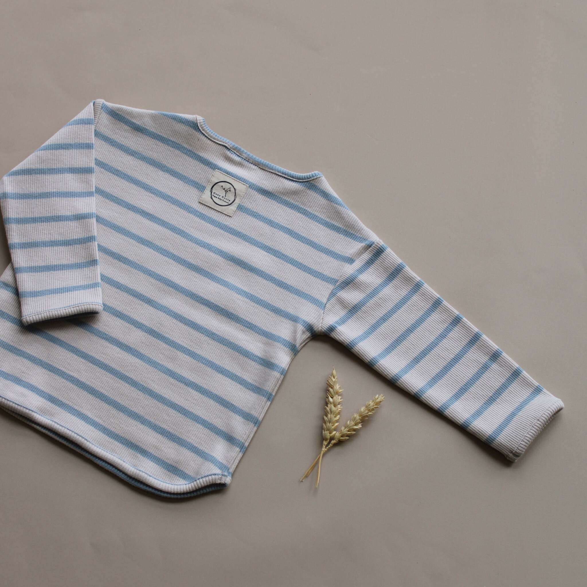 Organic Rib Sweatshirt - Blue Striped - Image 11