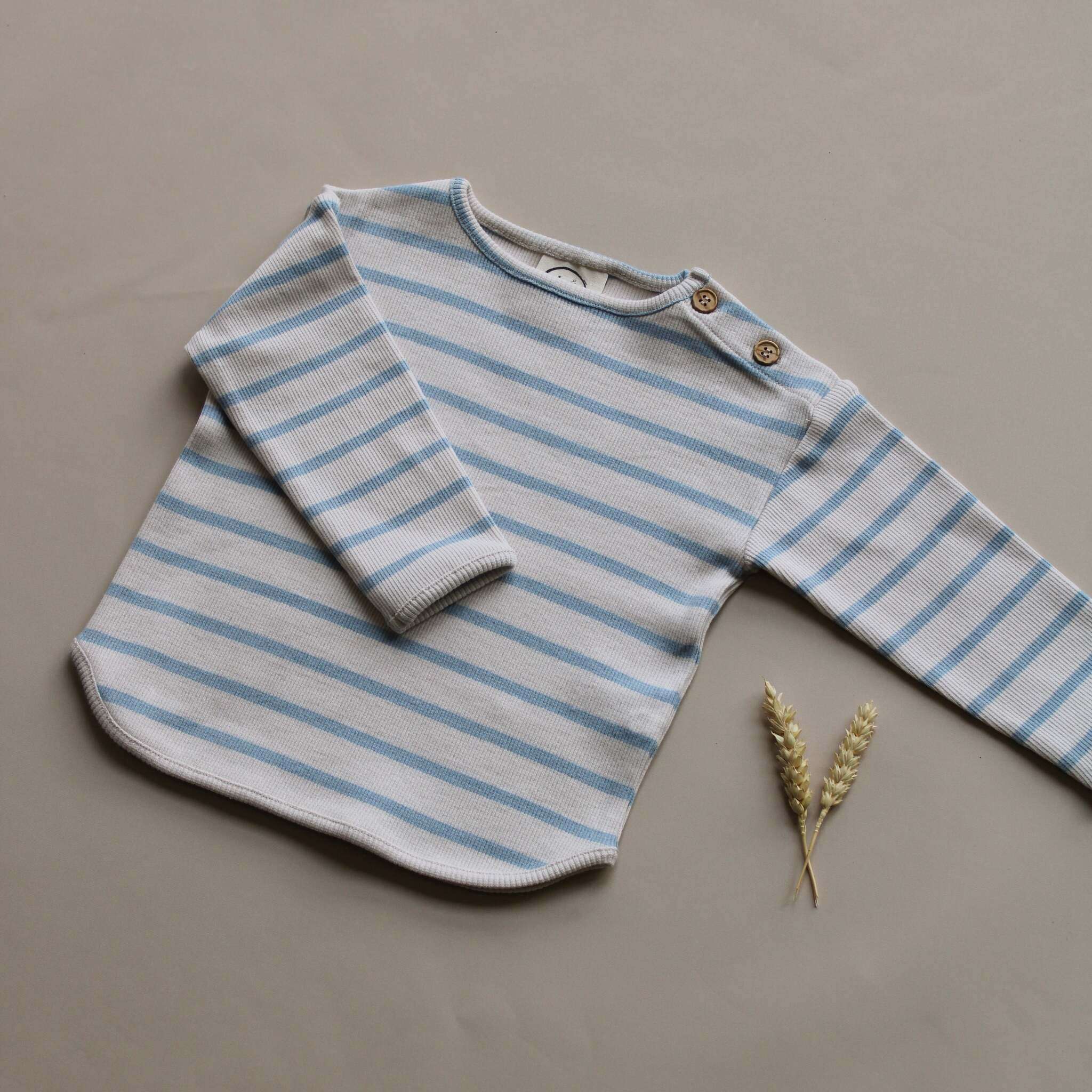 Organic Rib Sweatshirt - Blue Striped - Image 7