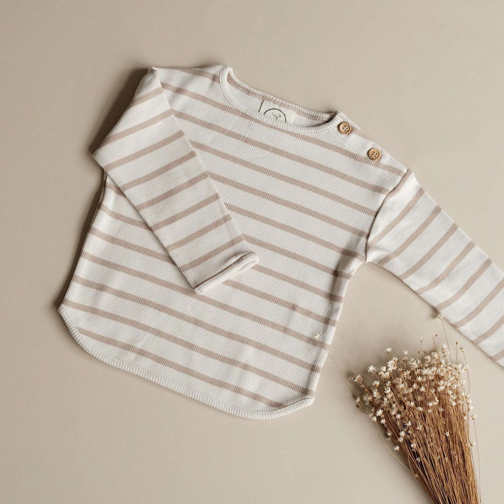 Organic Rib Sweatshirt - Caramel Striped - Image 10