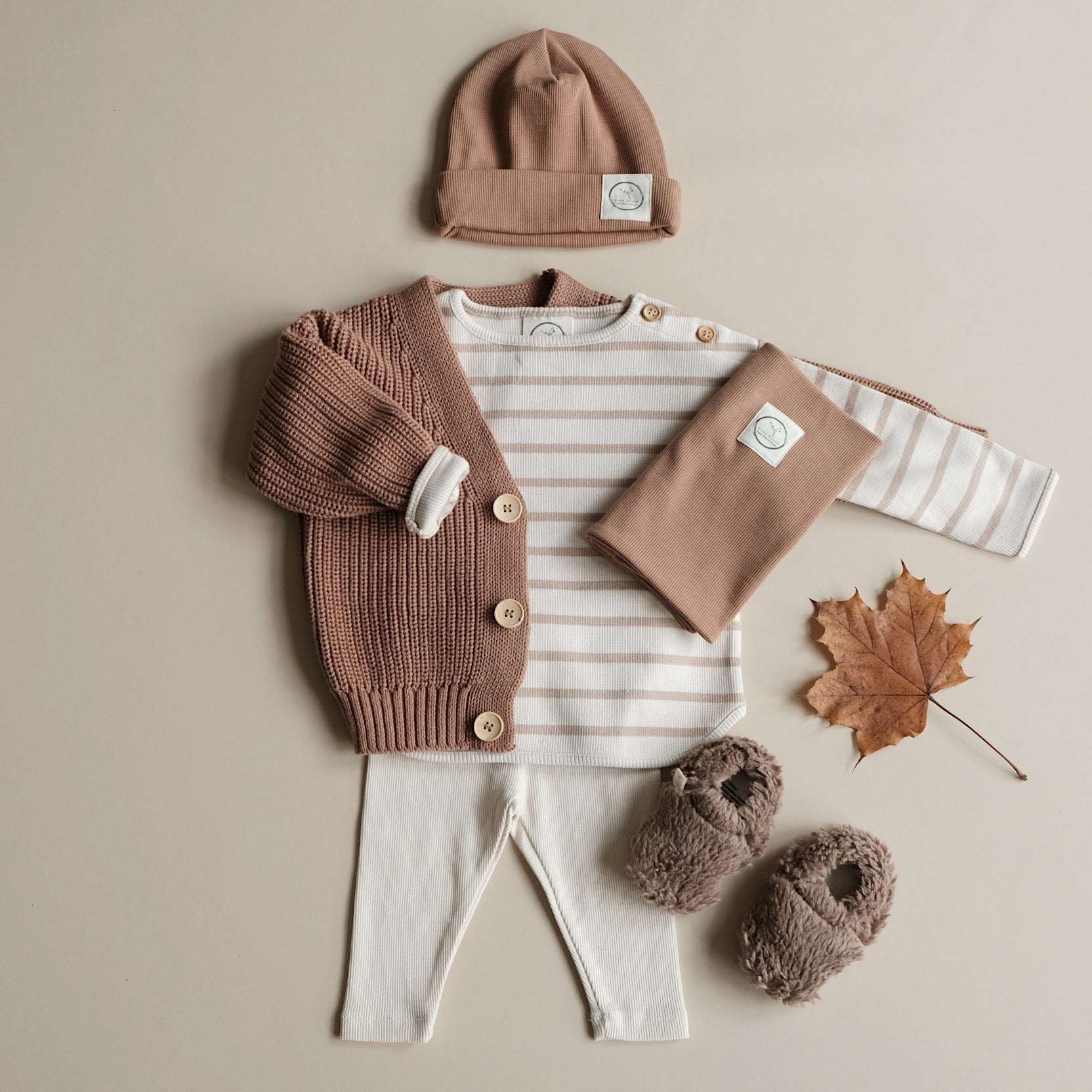 Organic Rib Sweatshirt - Caramel Striped - Image 13