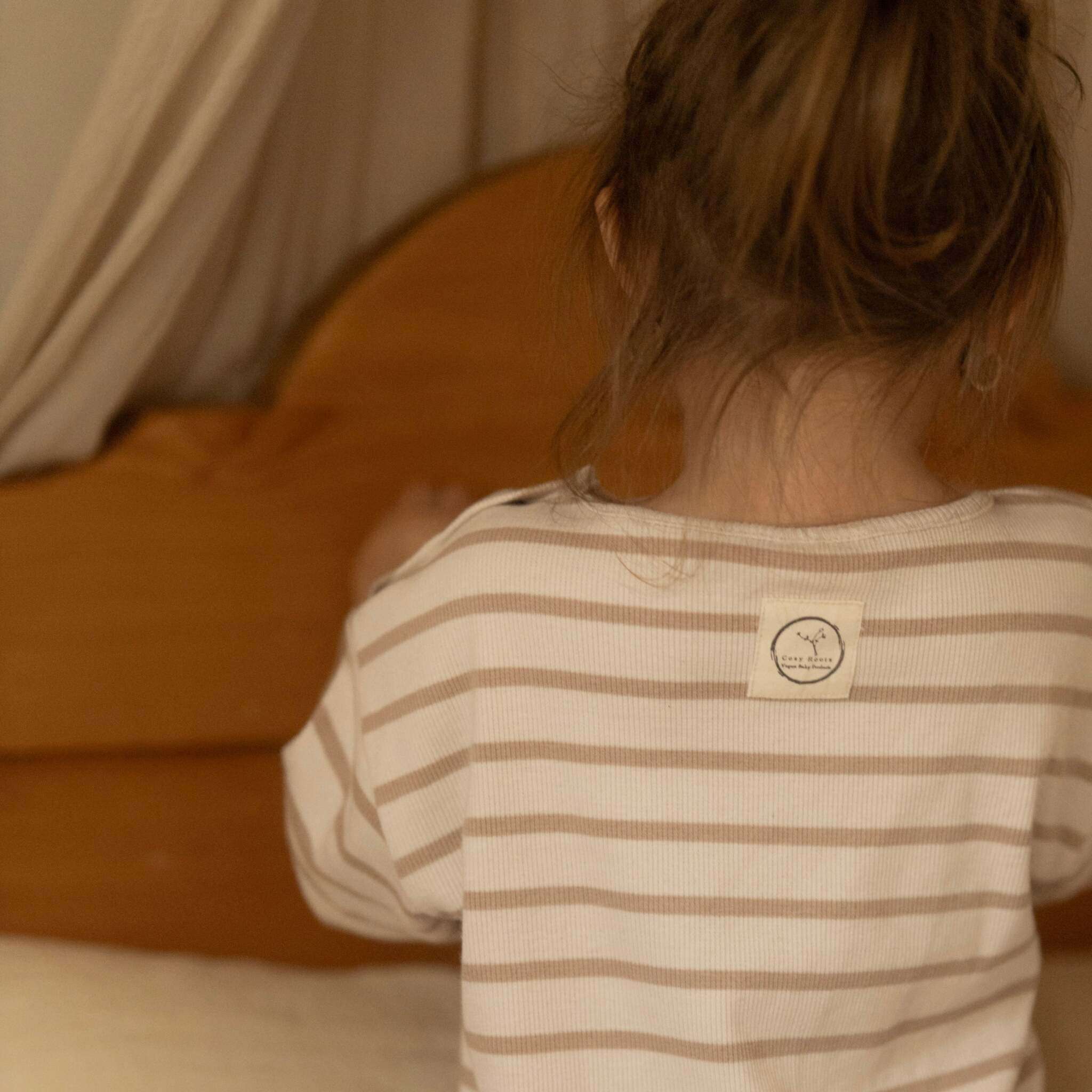 Organic Rib Sweatshirt - Caramel Striped - Image 7