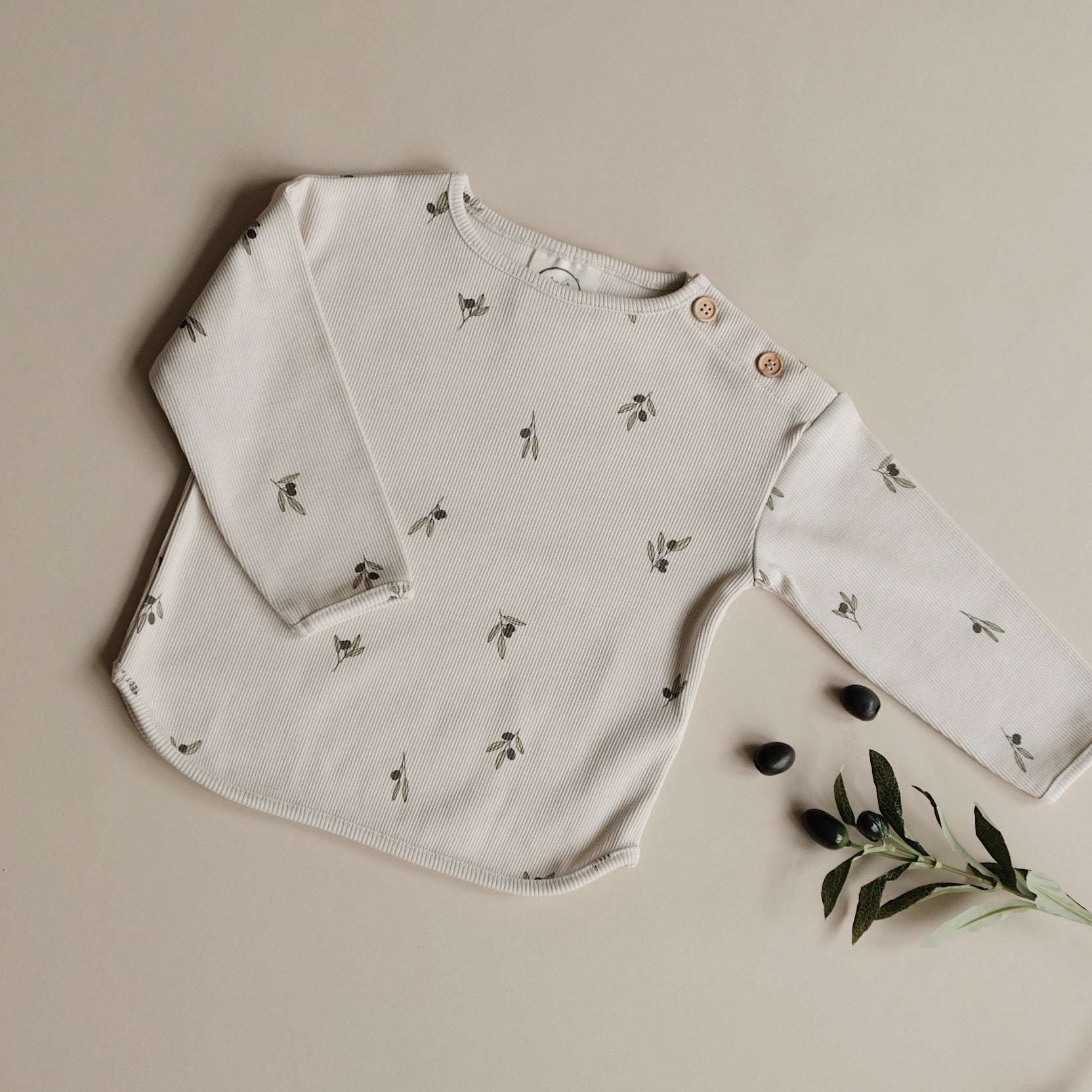 Organic Rib Sweatshirt - Tiny Olives - Image 12
