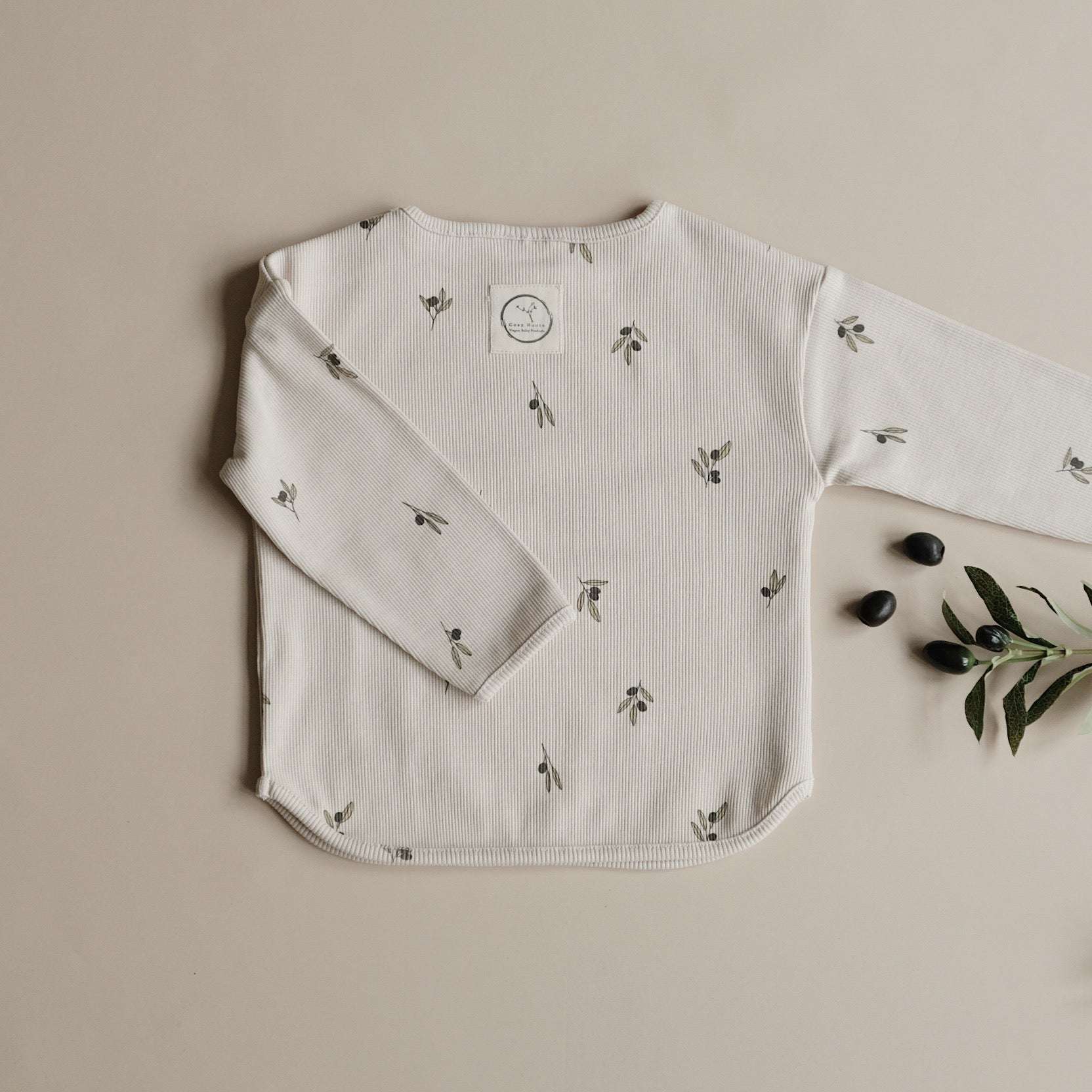 Organic Rib Sweatshirt - Tiny Olives - Image 13