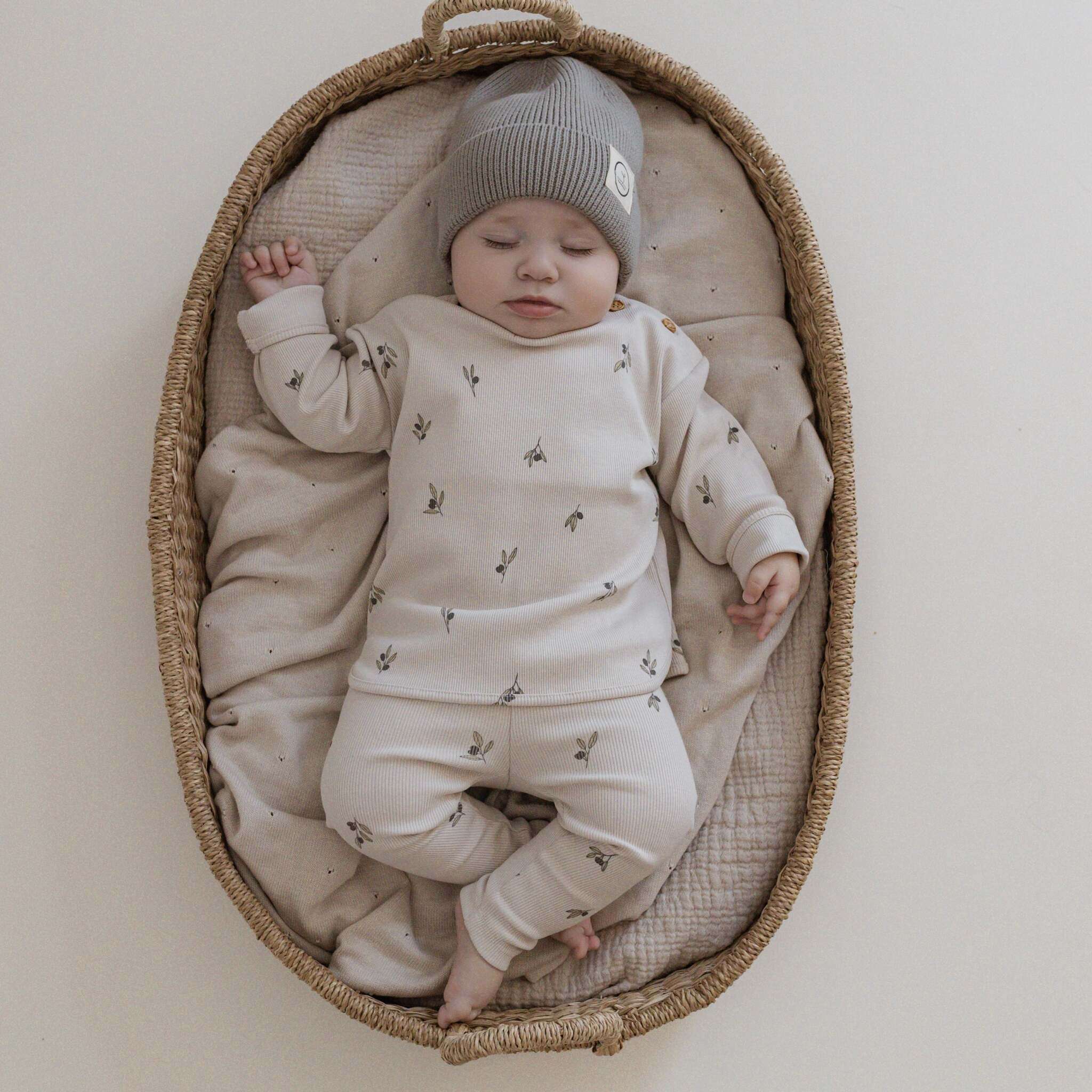 Organic Rib Sweatshirt - Tiny Olives - Image 3