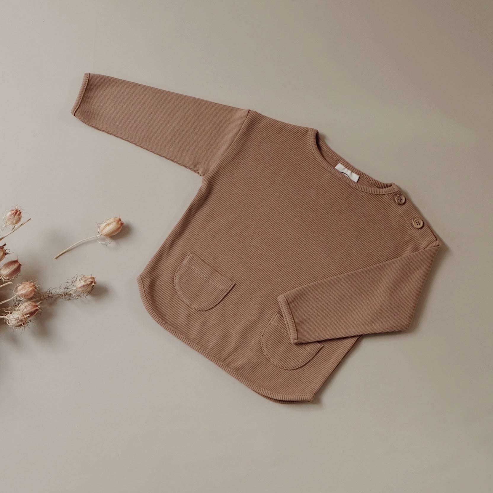 Organic Rib Sweatshirt - Walnut- S A L E - Image 11