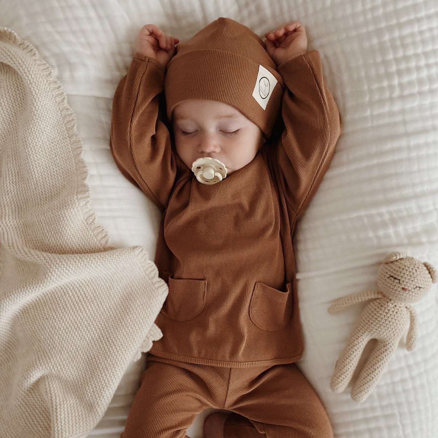 Organic Rib Sweatshirt - Walnut- S A L E - Image 8