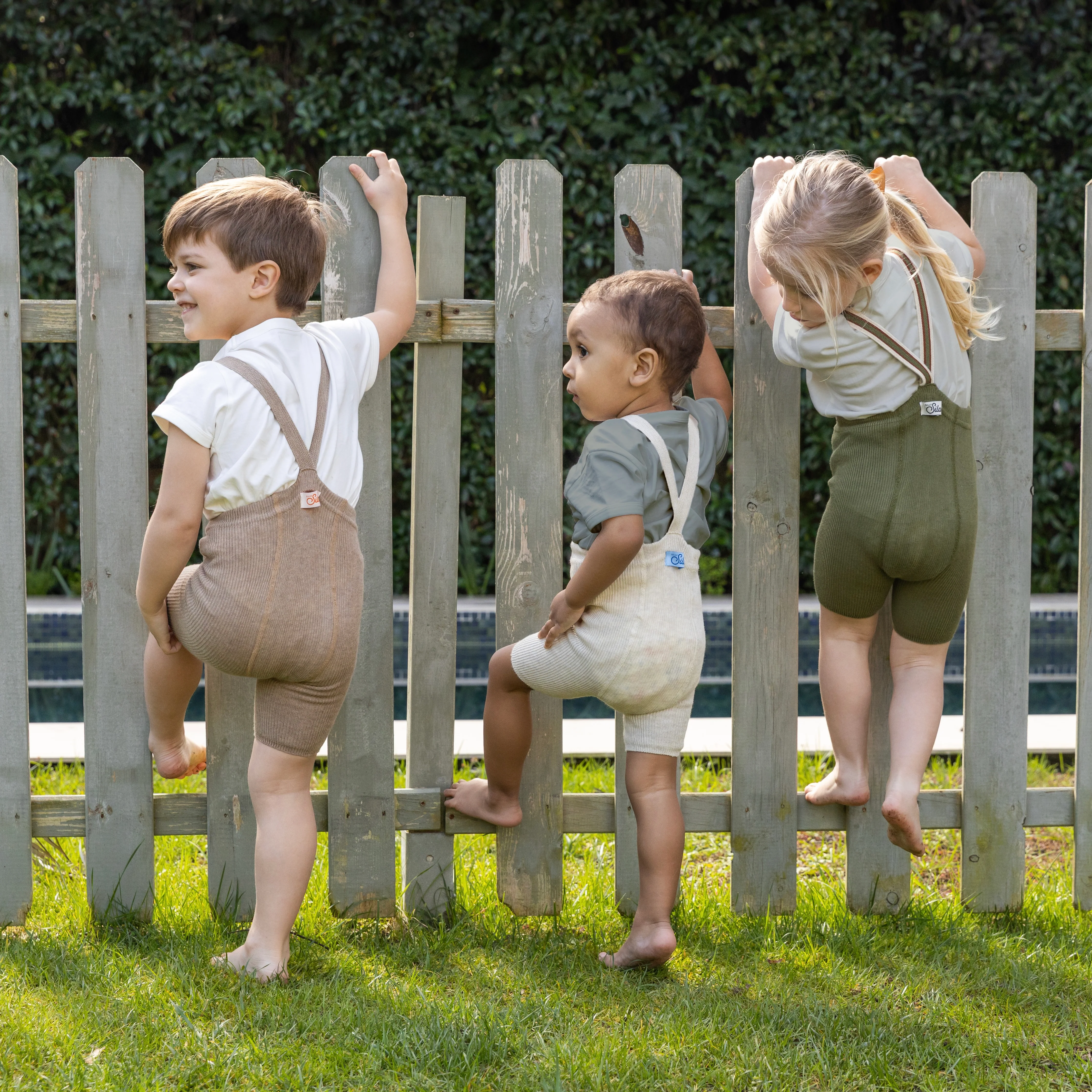 Organic Shorty Tights - Olive Striped - Image 3