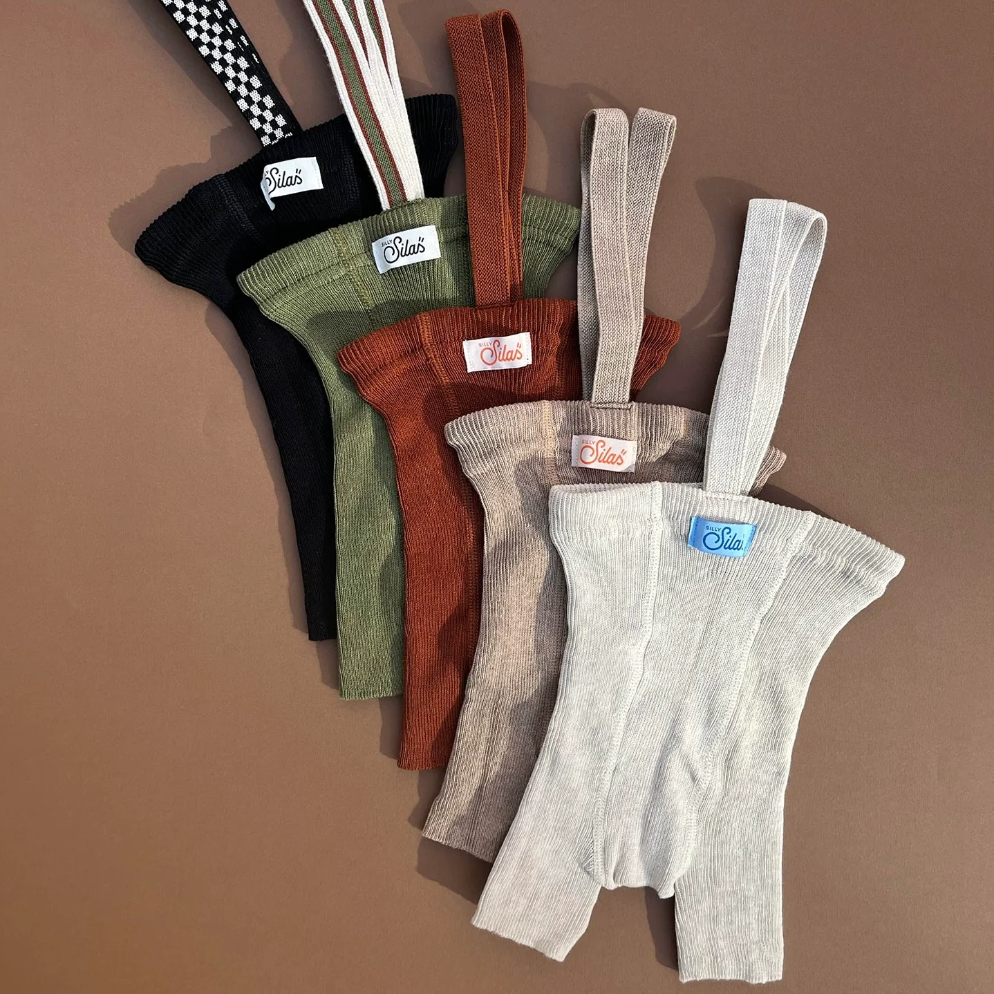 Organic Shorty Tights - Olive Striped - Image 5