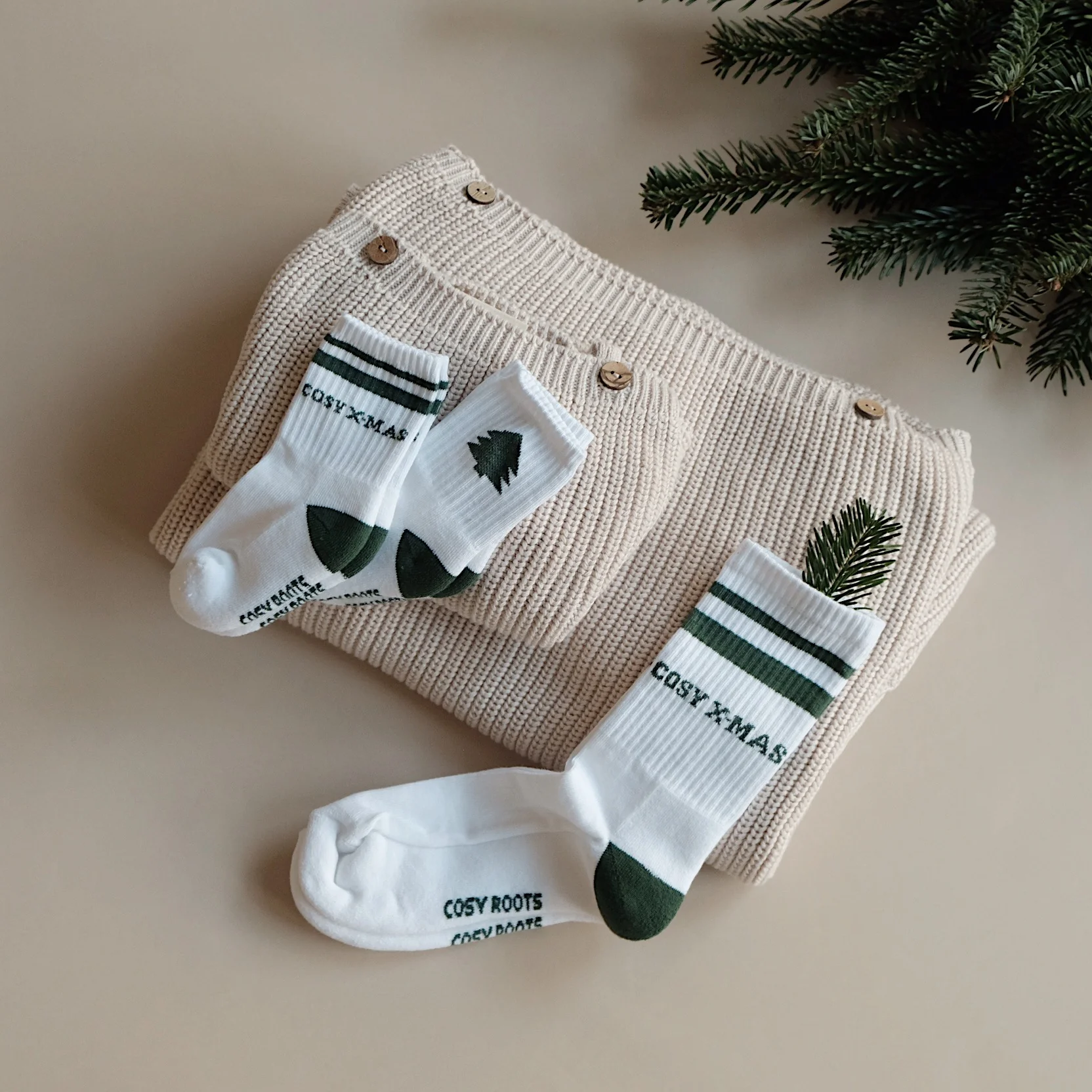 Organic Socks - Cosy Christmas - Green - Image 8