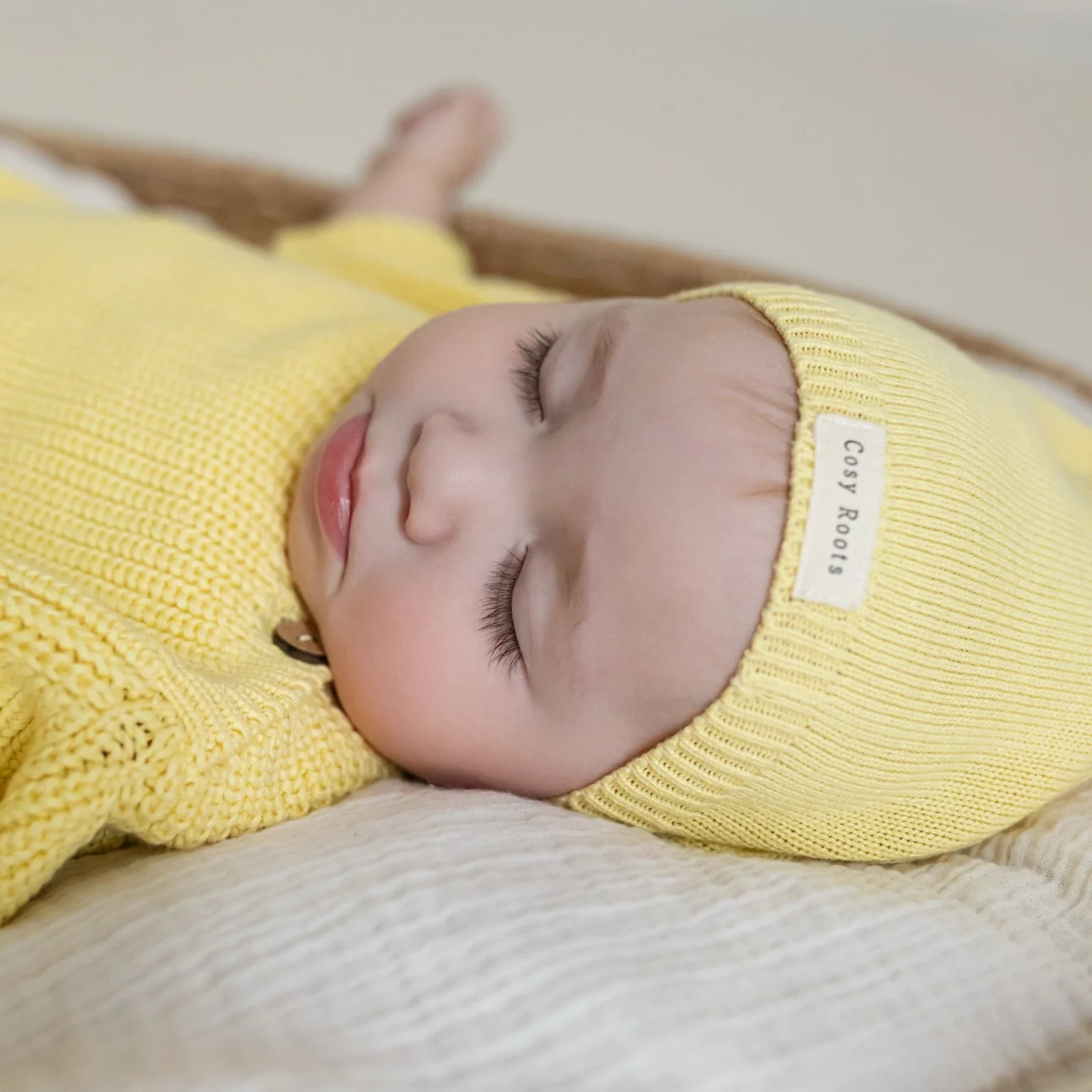 Organic Thin Knit Beanie - Lemon Tonic - Image 3