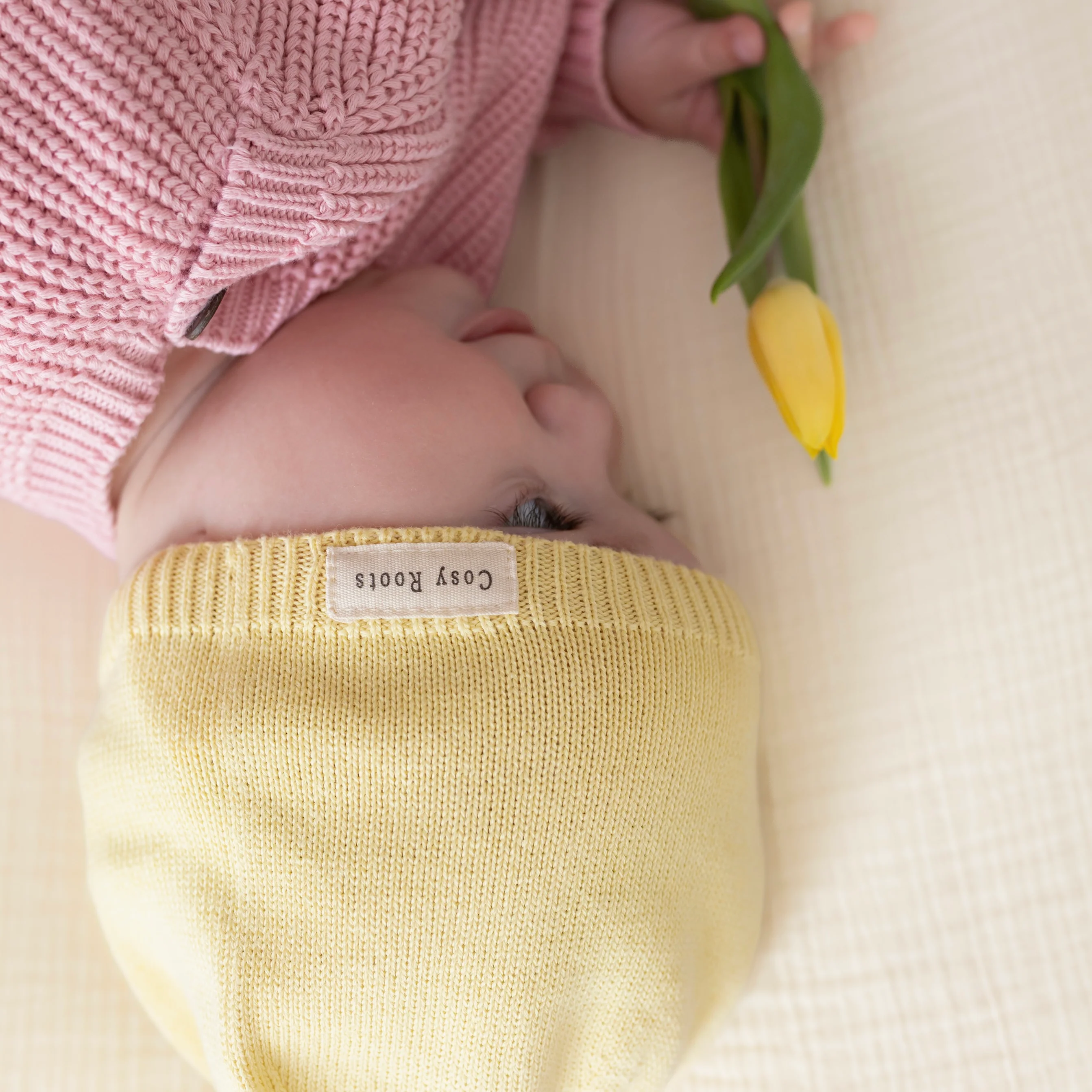 Organic Thin Knit Beanie - Lemon Tonic - Image 6