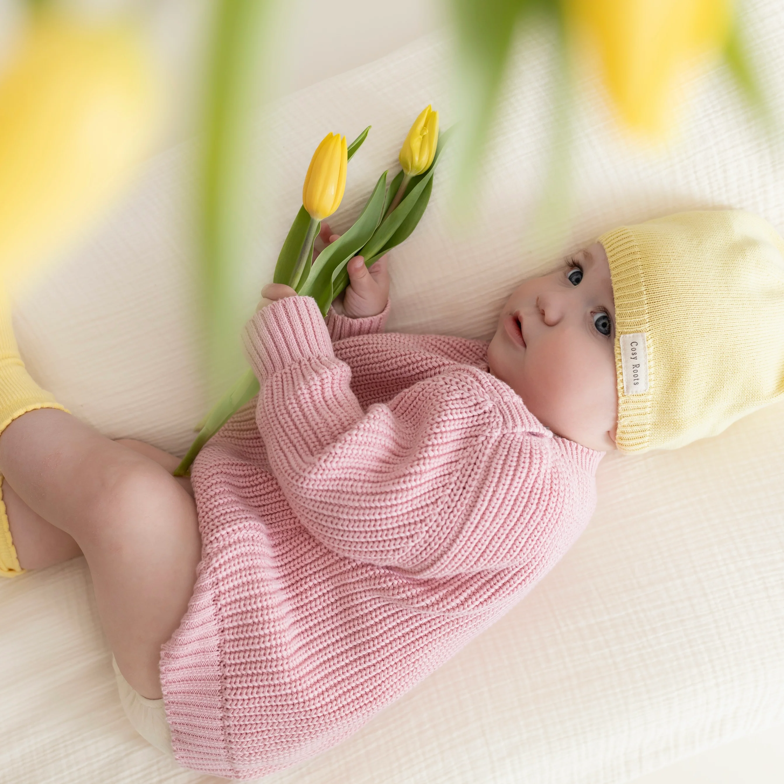 Organic Thin Knit Beanie - Lemon Tonic - Image 7
