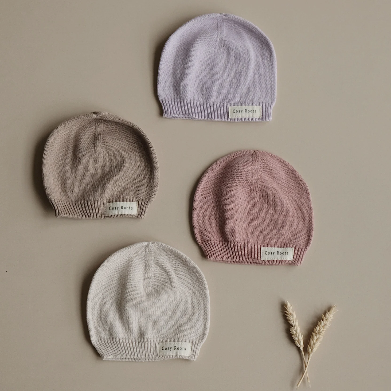 Organic Thin Knit Beanie - Sand - Image 10